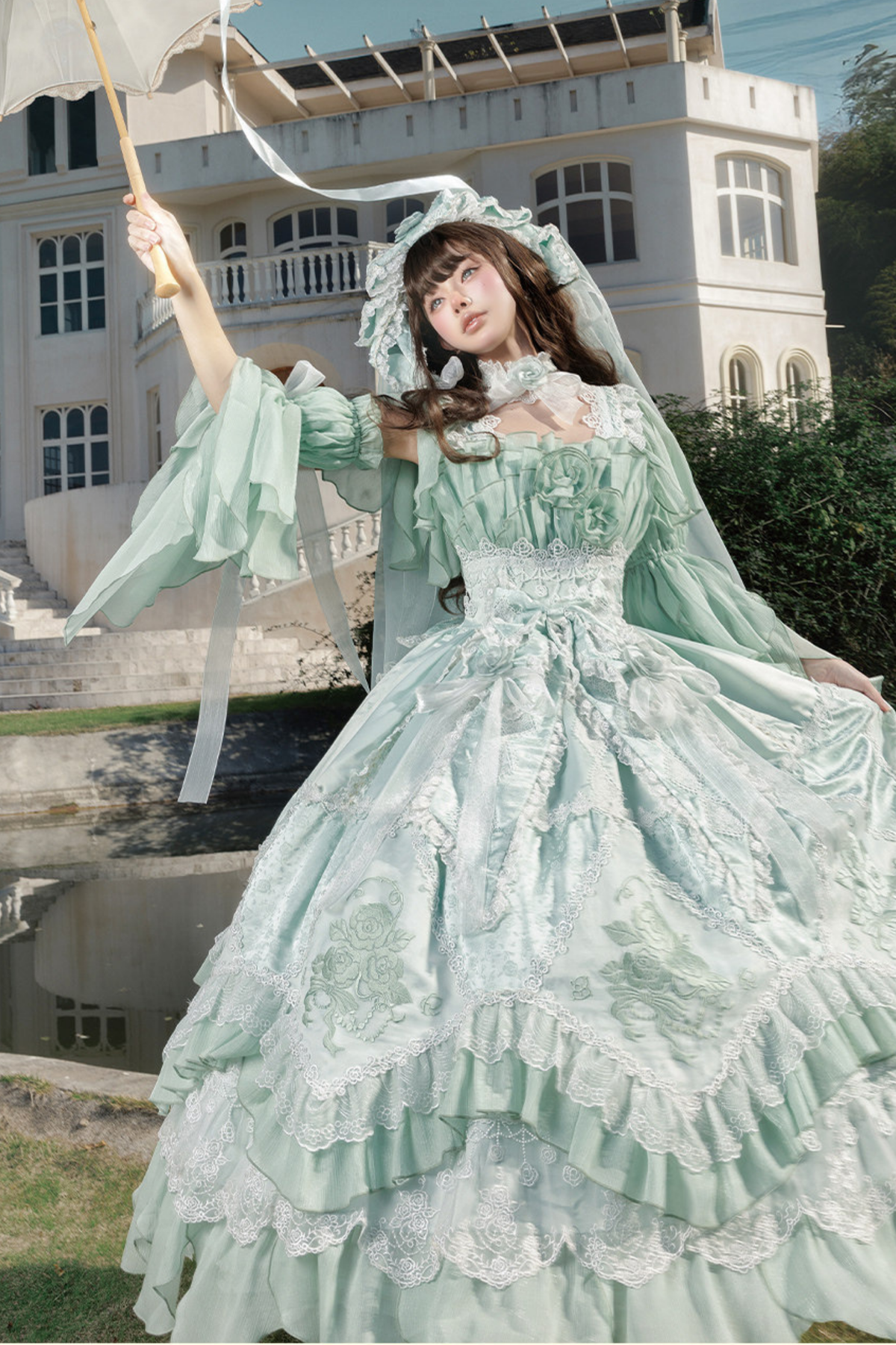 Fairy Princess Lolita Jumper Skirt + Hair Accessories + Sleeves