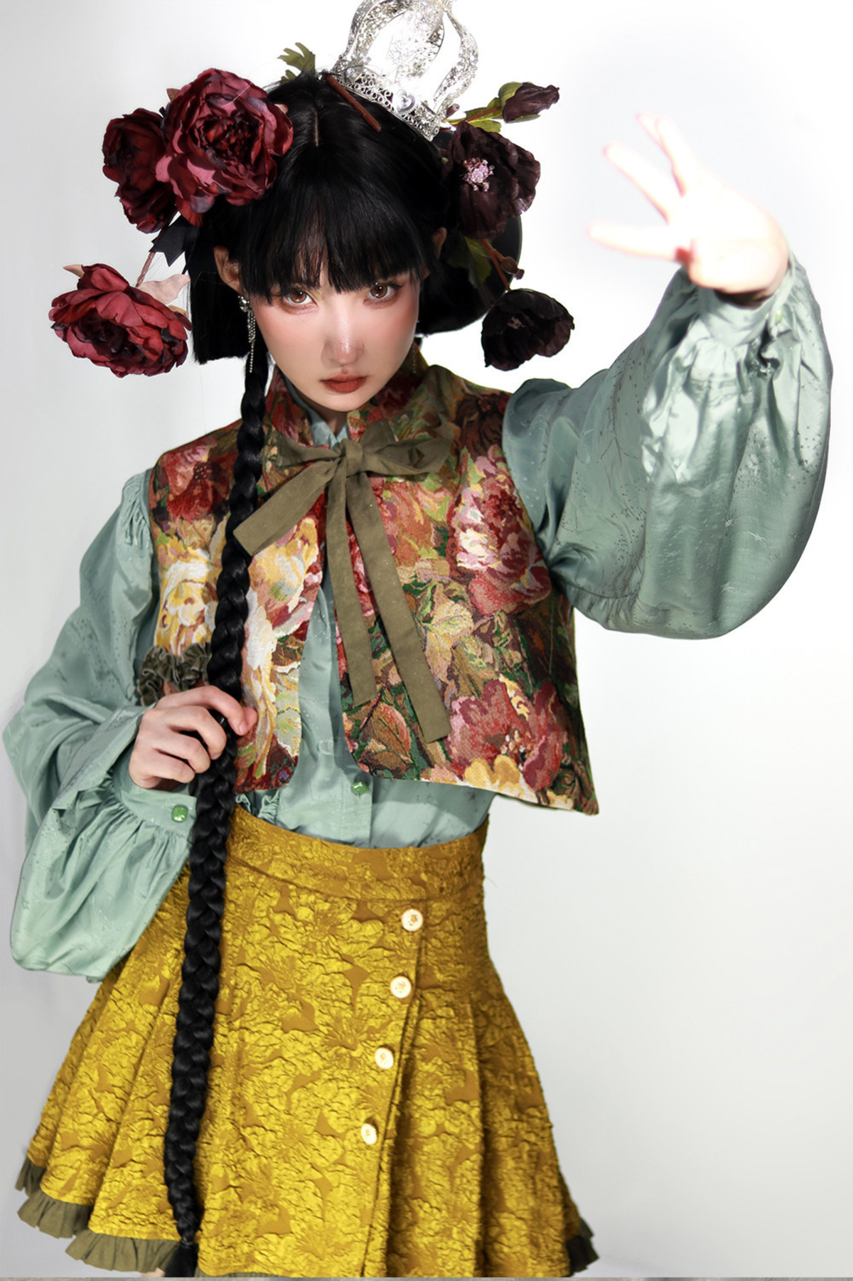 Golden Years Oil Painting Vest + Jacket + Skirt