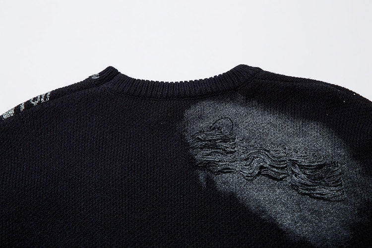 Grunge Gradient Chain Sweater