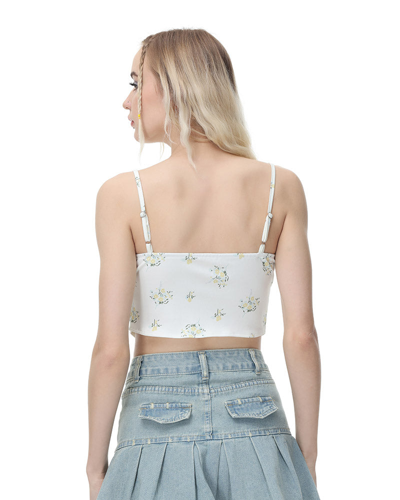 Sylvan Floral Corset Coquette Top