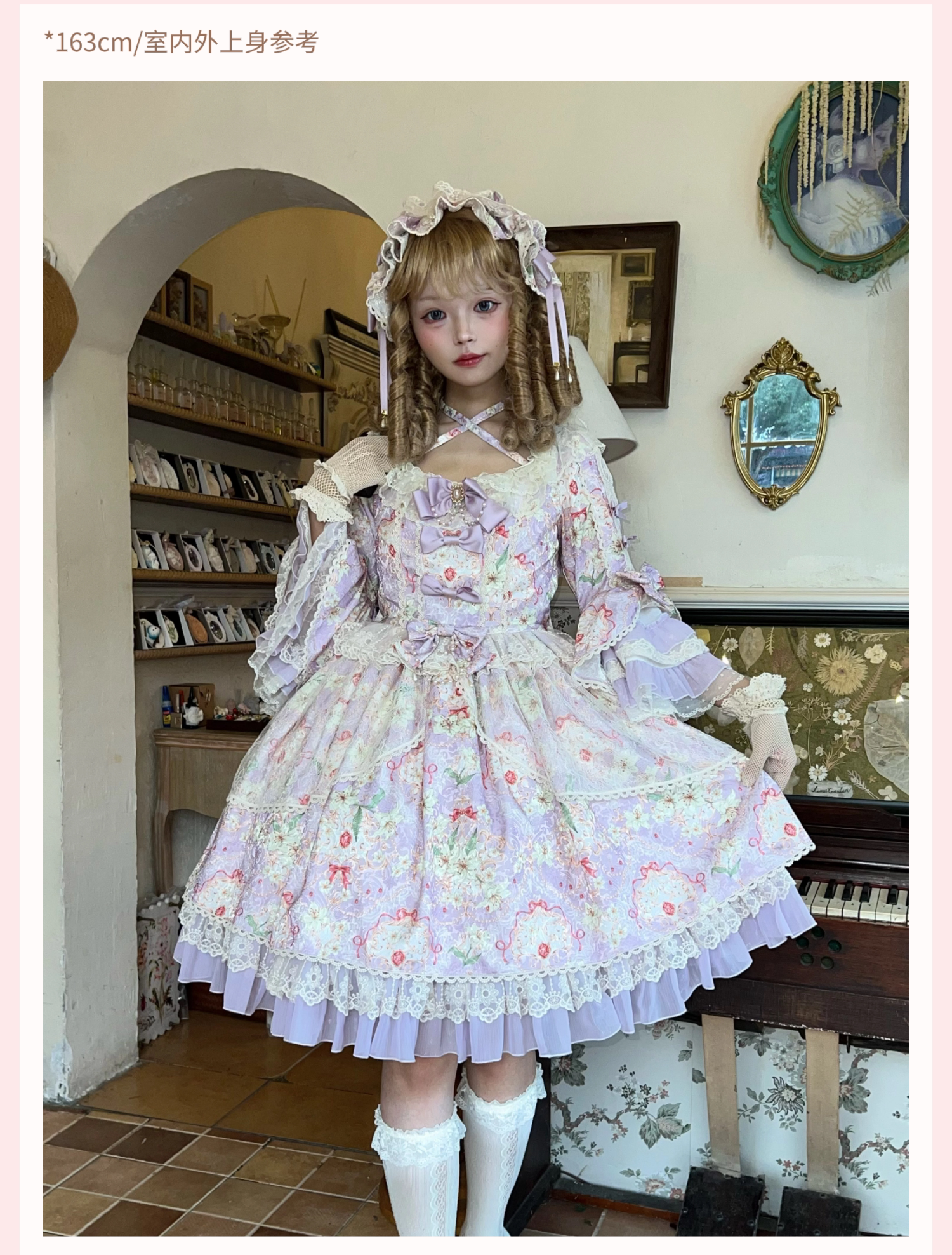 vintage bow lace lolita dress