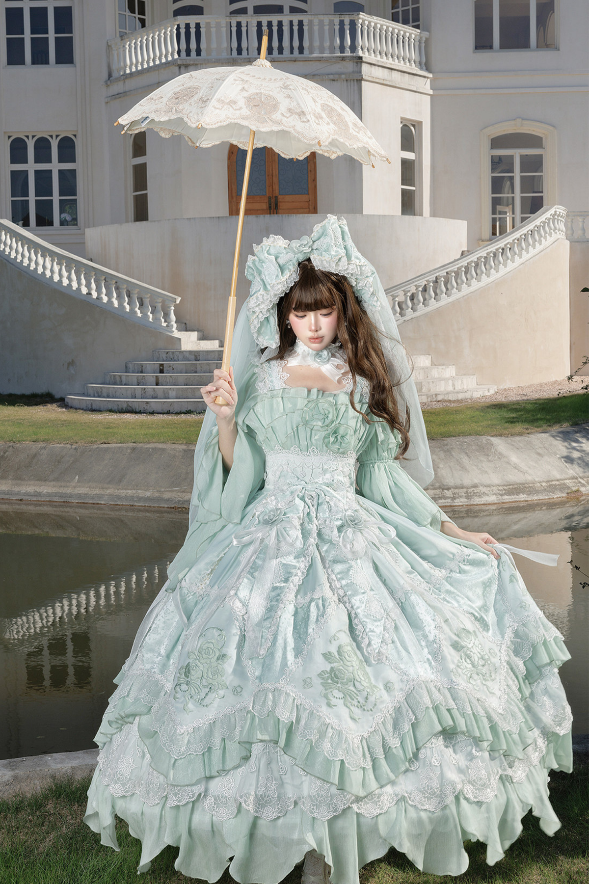 Fairy Princess Lolita Jumper Skirt + Hair Accessories + Sleeves