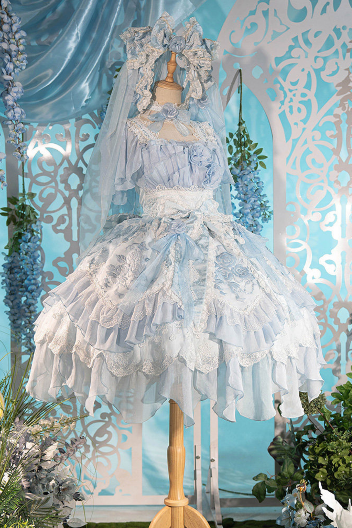 Fairy Princess Lolita Jumper Skirt + Hair Accessories + Sleeves