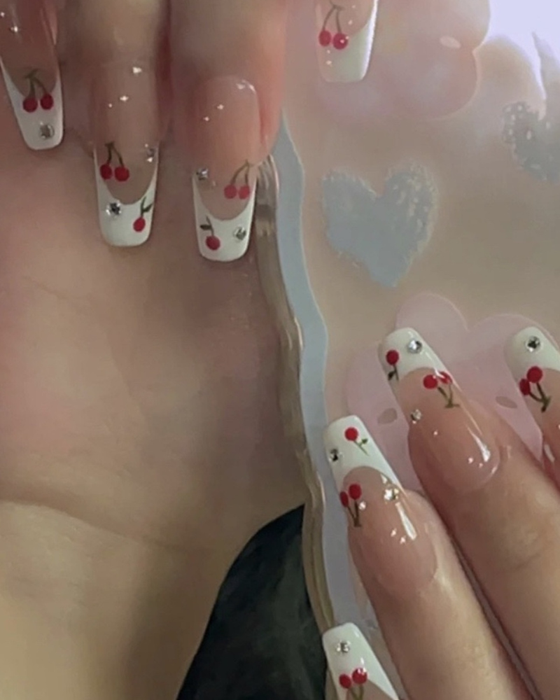 French Cherry Handmade Wearable Nail