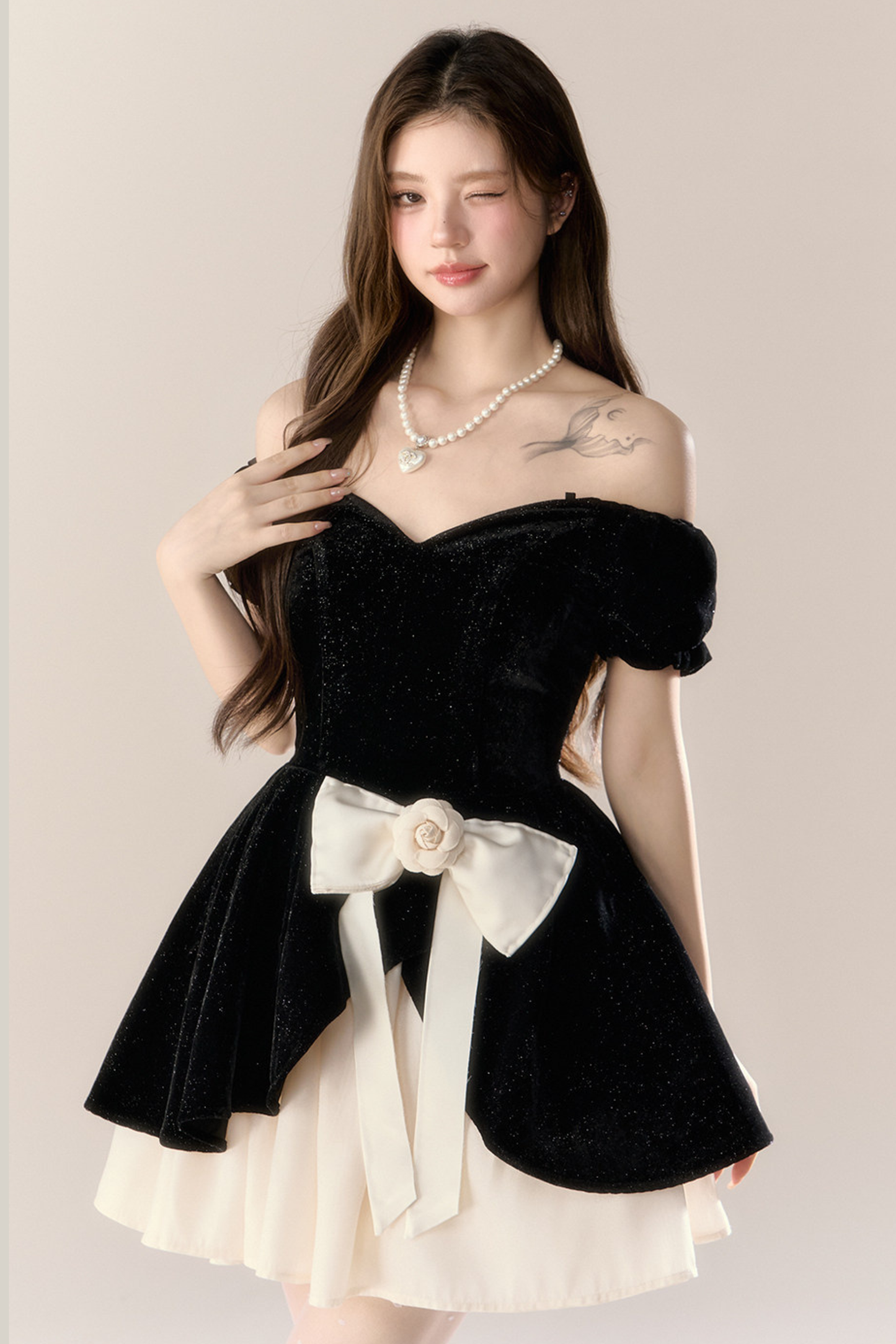 Velvet Chic Girly French Banquet Dress