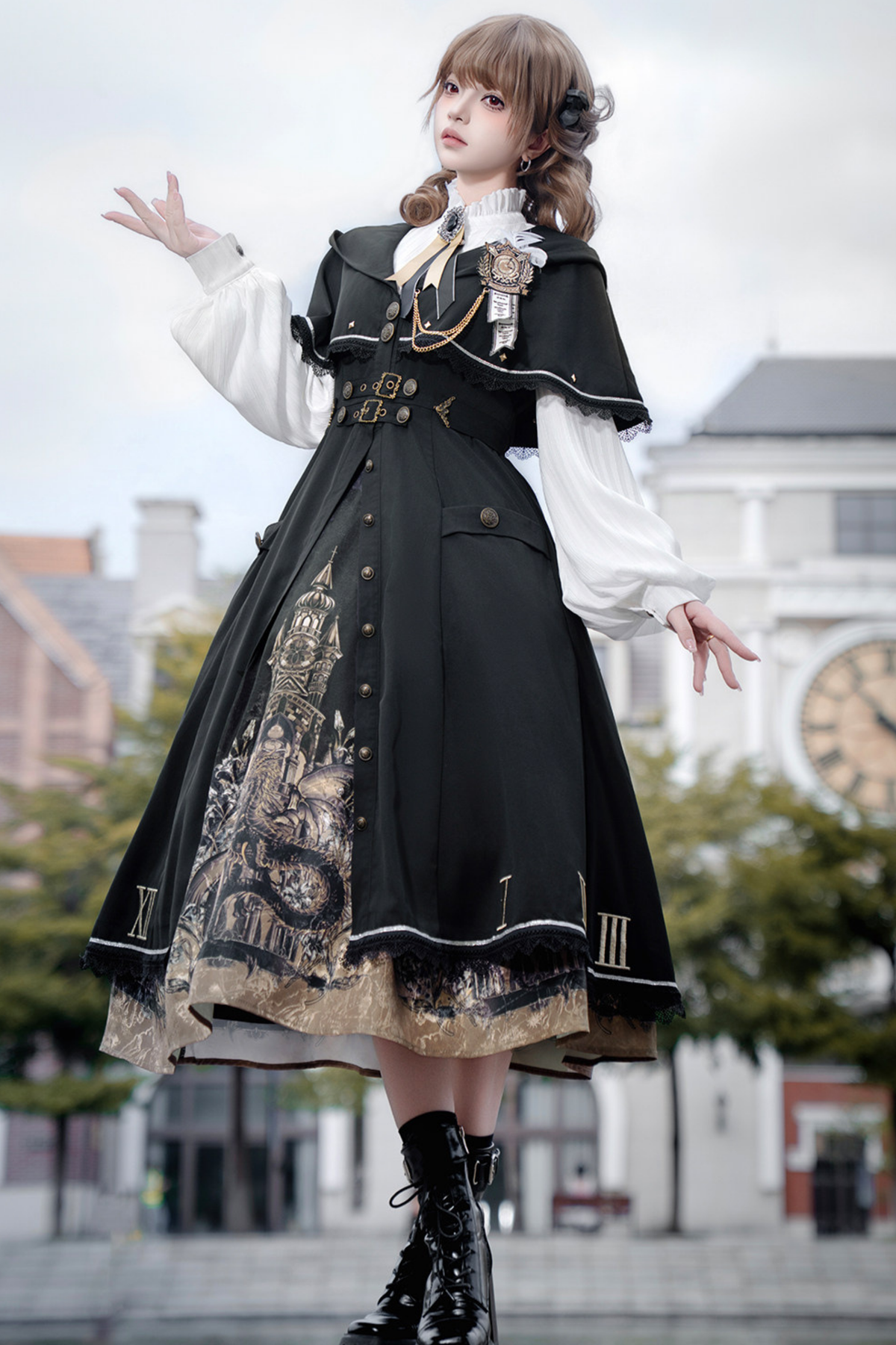 Dragon Lament Cape Dress