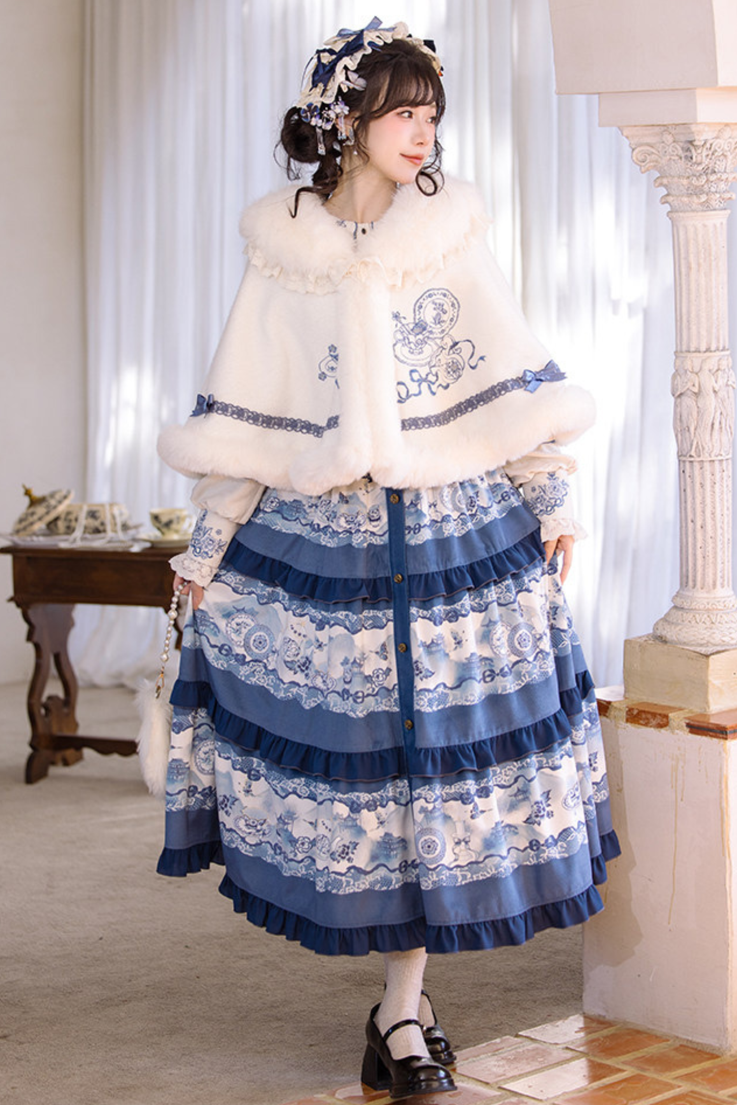 Snow Covered Celadon Vest Dress