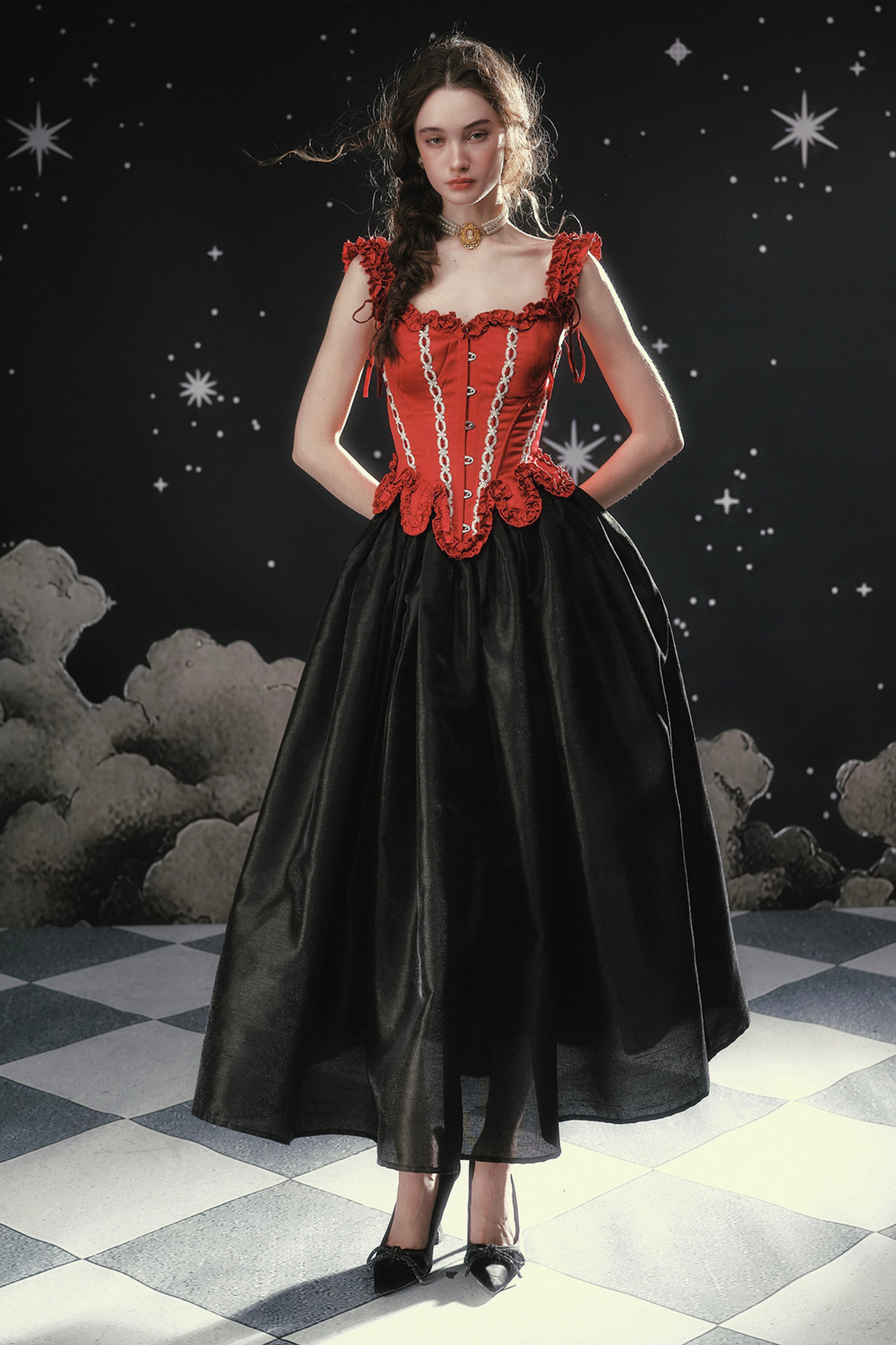Pearl Essent Satin Puffy Skirt