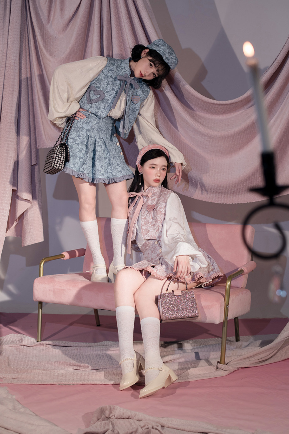Golden Years Oil Painting Vest + Jacket + Skirt