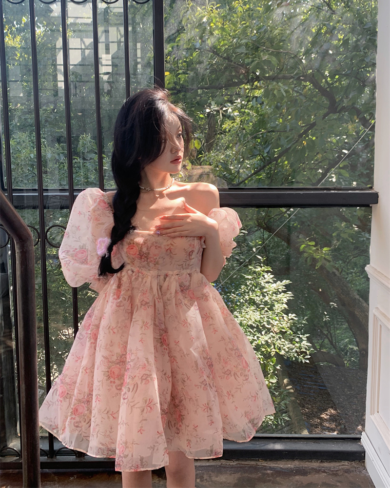 Ballet Palace-style Tutu Floral Coquette Dress