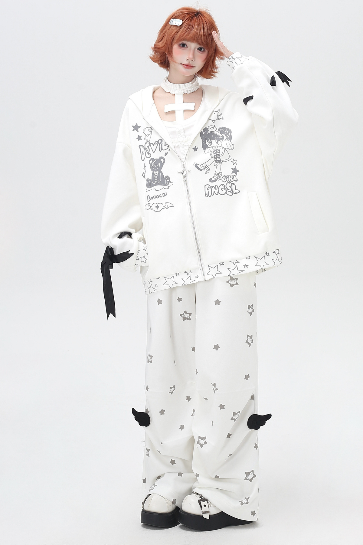 Devil Girl 3D Wings Hooded Jacket