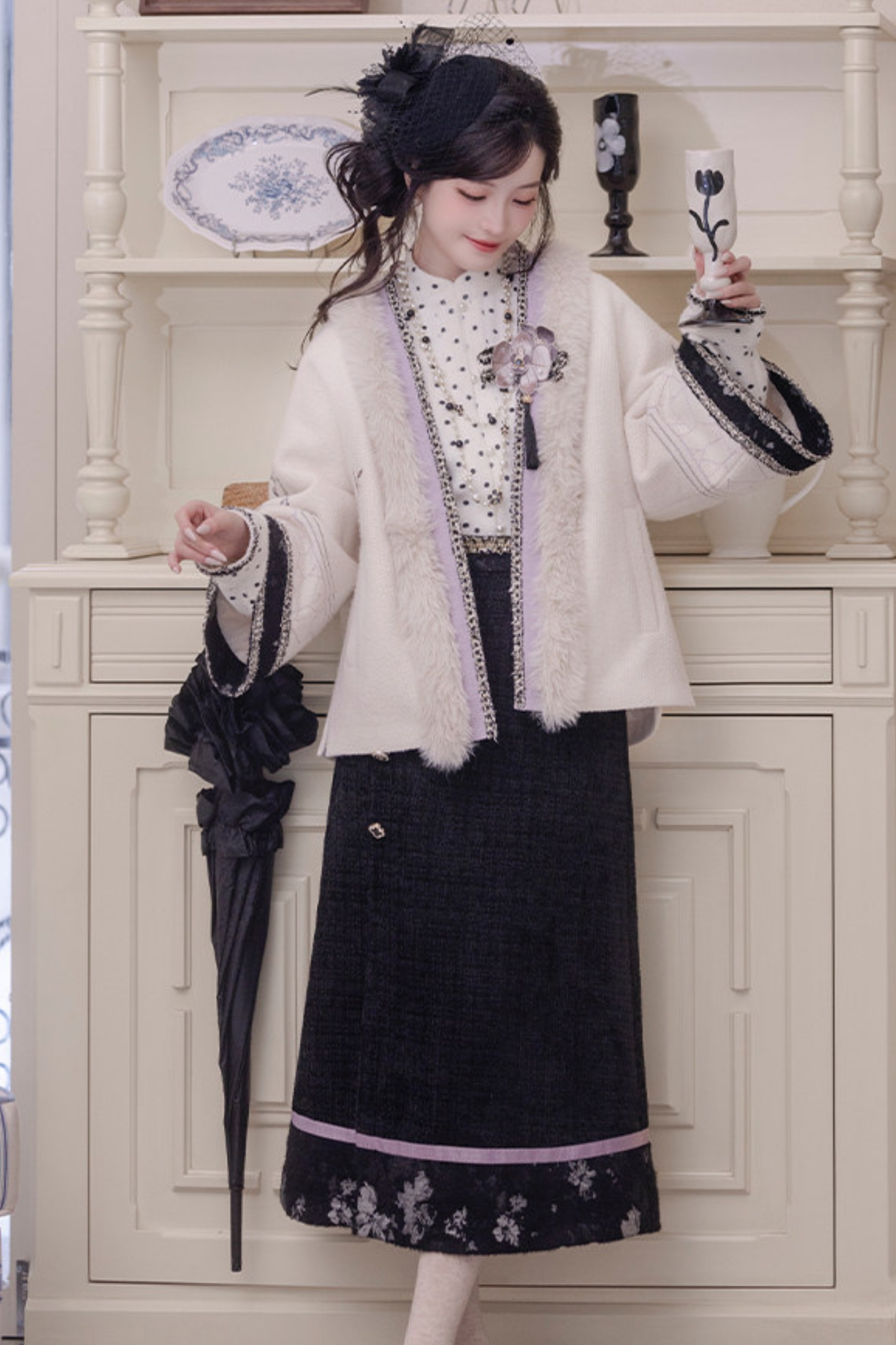 Butterfly Ink Dot Jacket Set