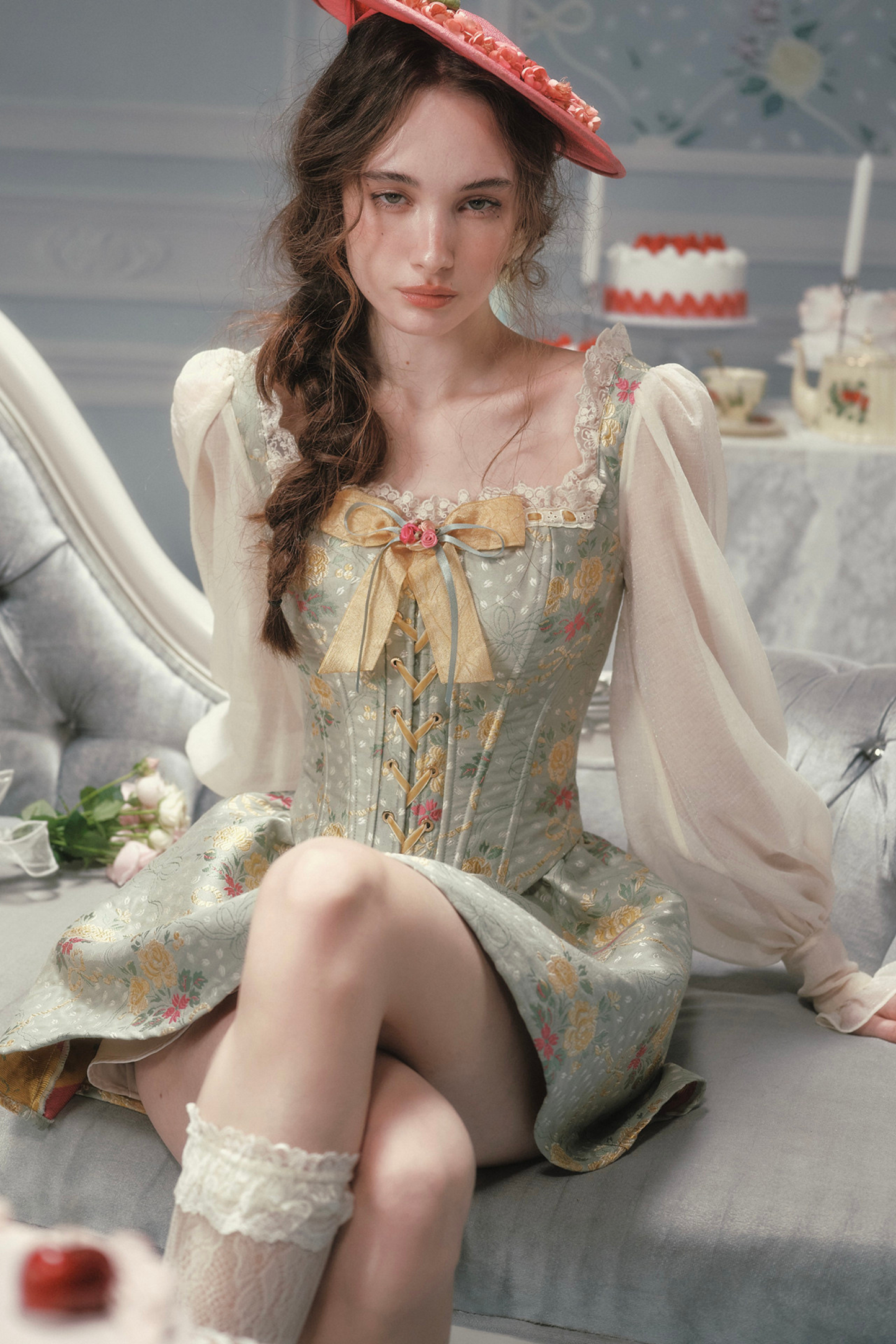 Lace Retro Fishbone Dress
