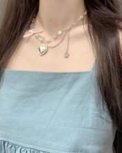 Load image into Gallery viewer, Bow Heart Necklace With Small Photo Album
