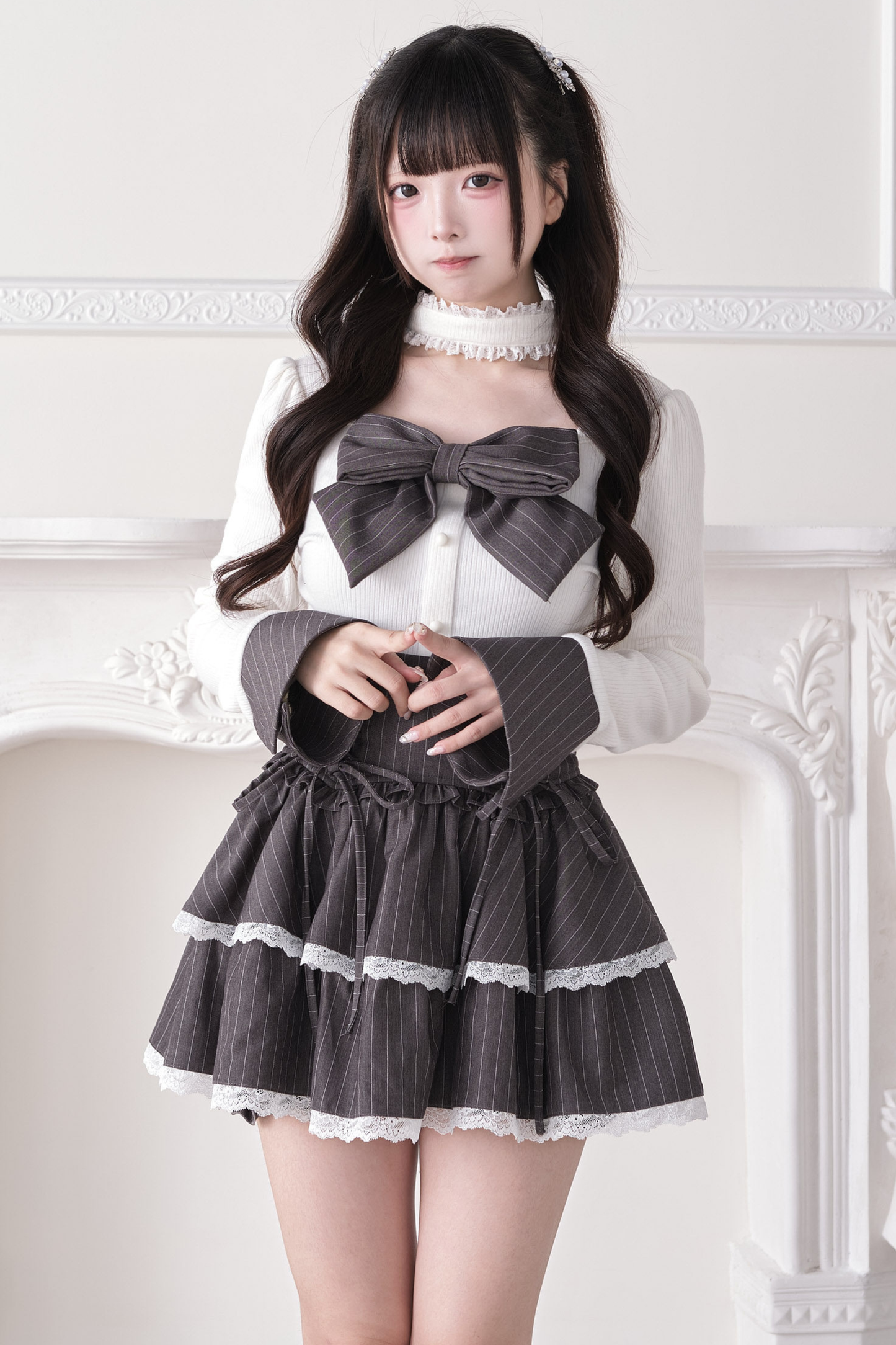 Lace Up Bow Knot Skirt