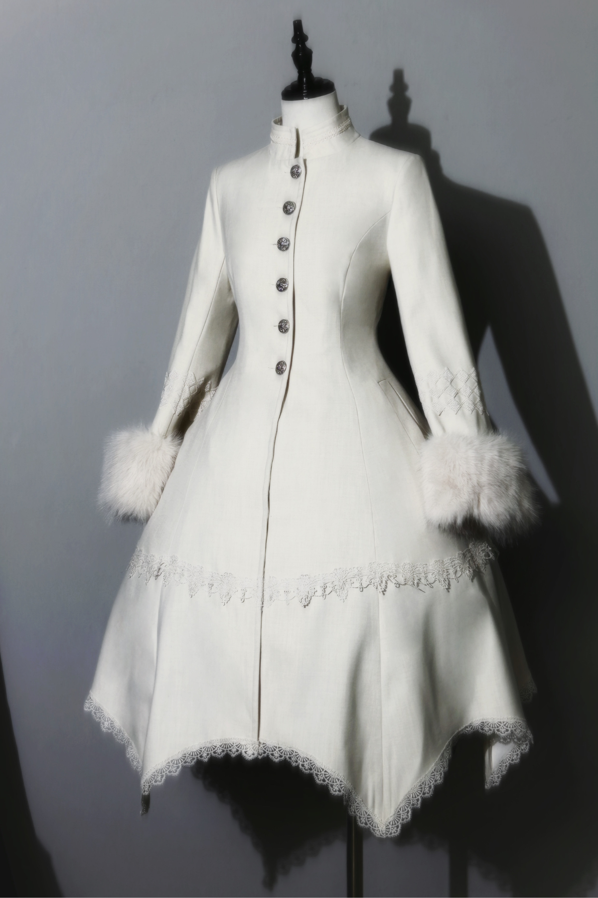 Gothic Lolita Coat + Cape + Cross Collar White ［Flare coat］