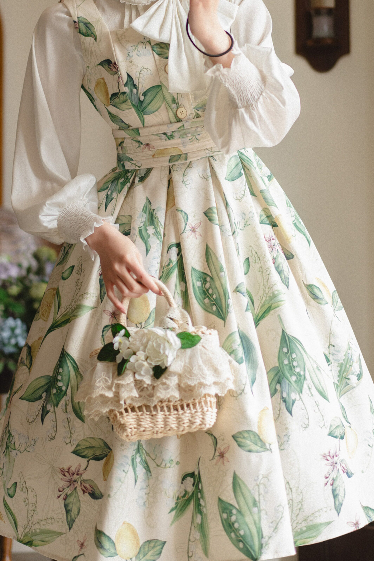 Floral Retro Sleeveless Dress + Shirt