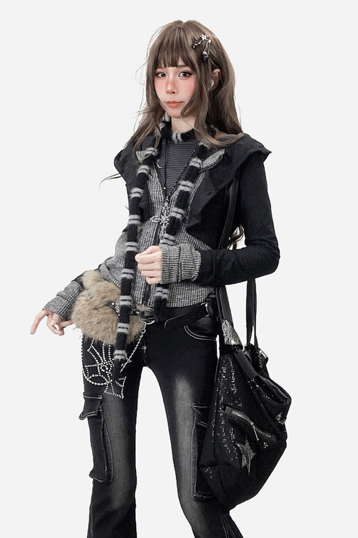 Subculture Patchwork Hooded Jacket