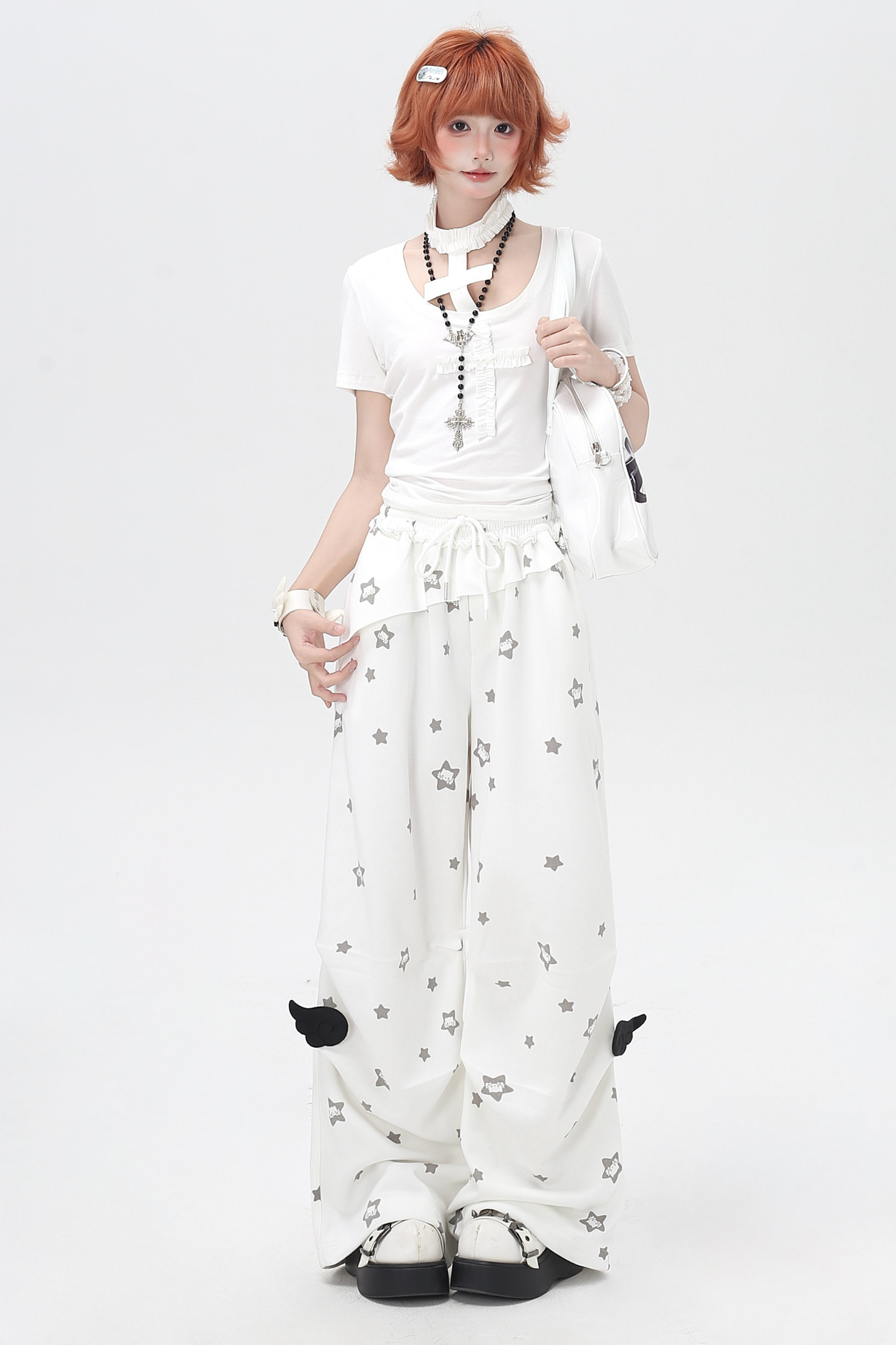 Star Print House Loose Casual Straight Sweatpants