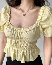 Load image into Gallery viewer, French Retro Puff Sleeve Lace Coquette Shirts
