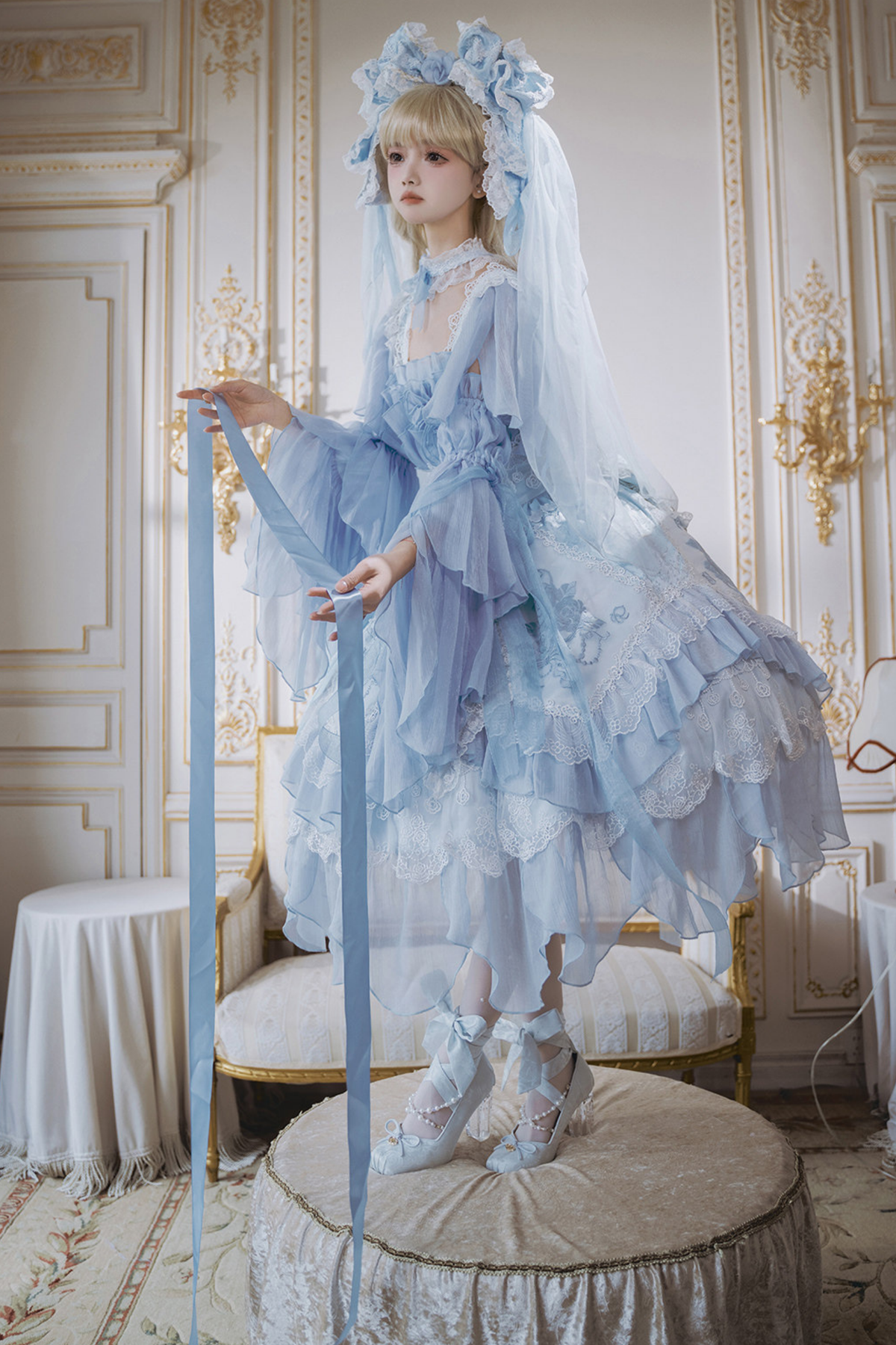 Fairy Princess Lolita Jumper Skirt + Hair Accessories + Sleeves