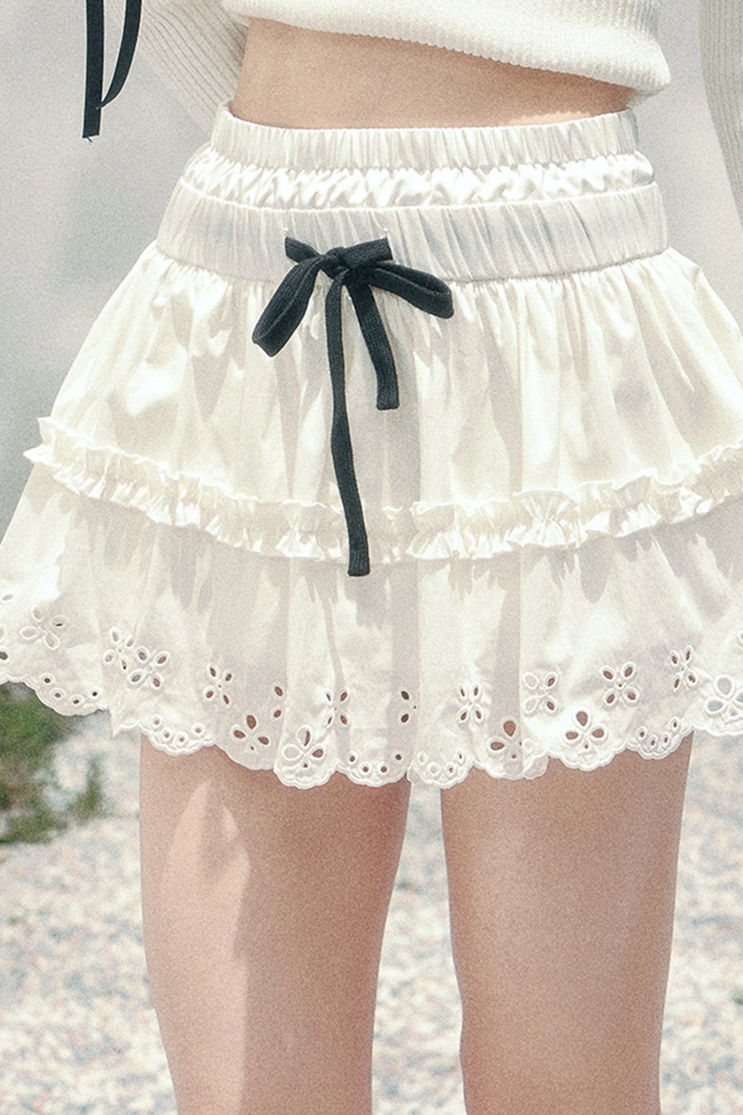 Lace Sweet Tiered Puffy Skirt