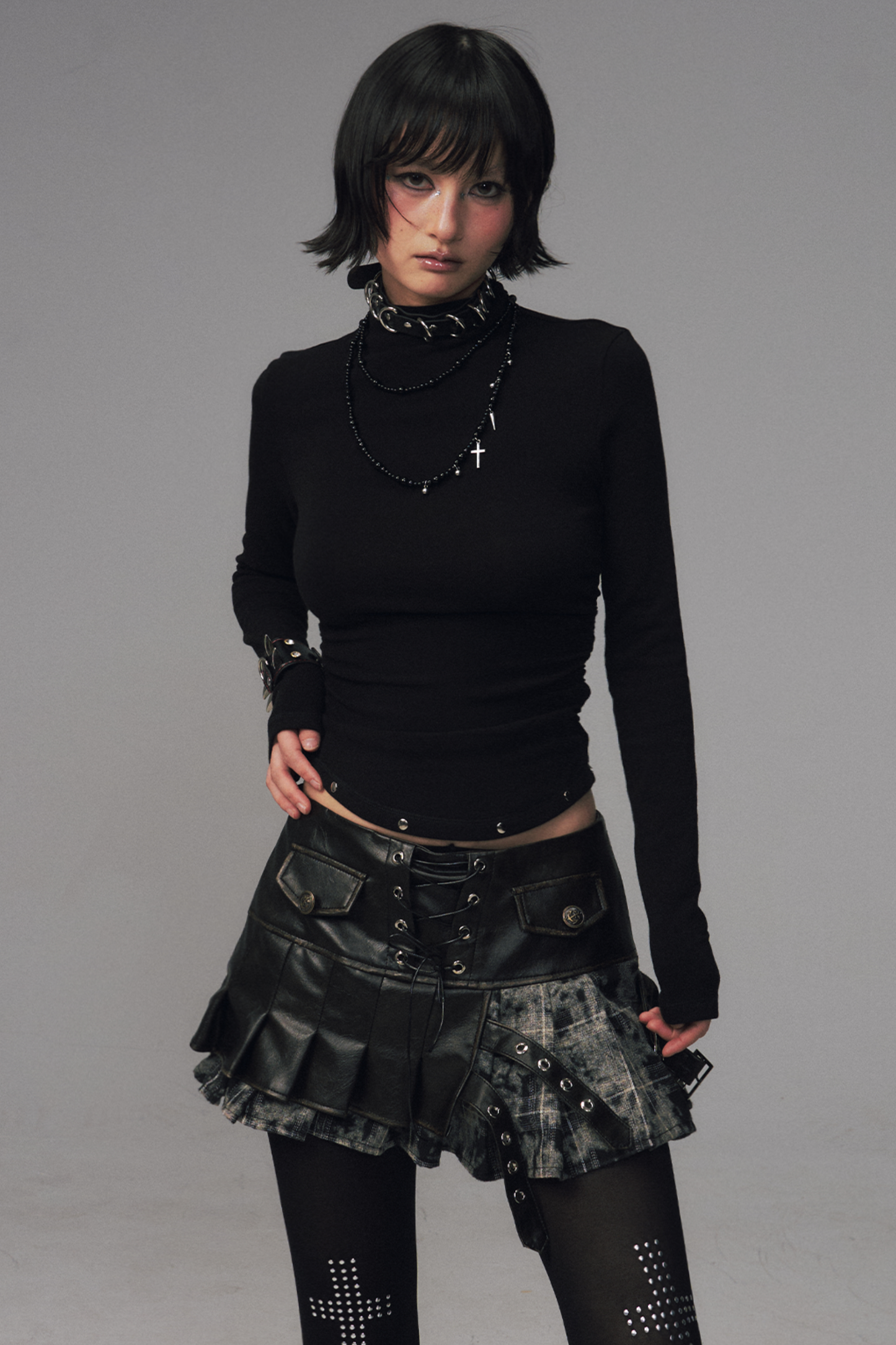 Punk Rivet Knit Top