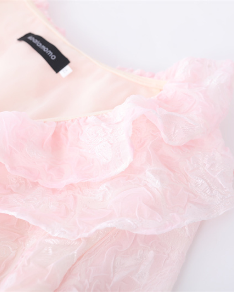 Ballet Light Pink Ruffle Rrose Skirt Coord Set