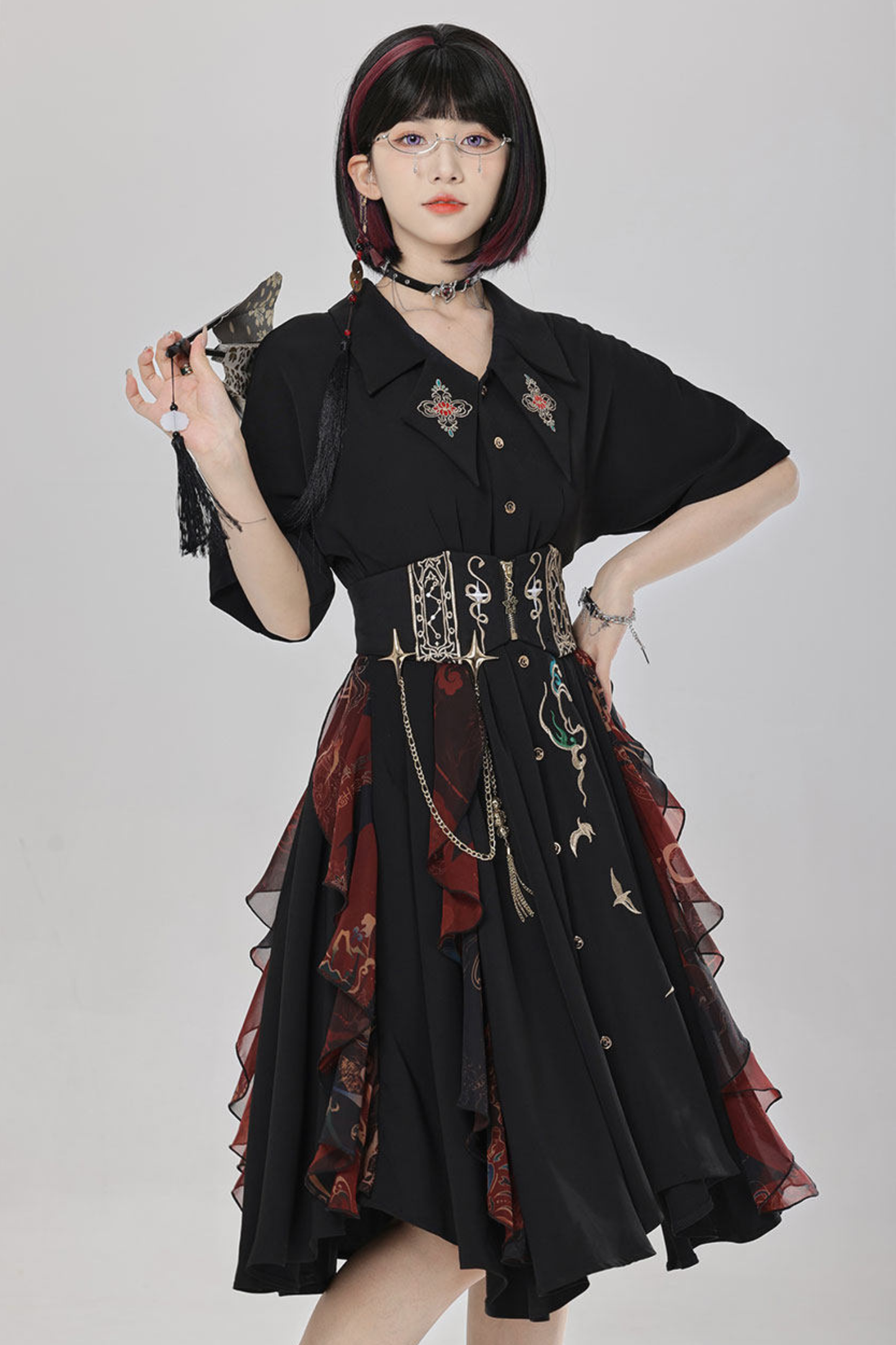 Chinese Embroidery Dress + Belt + Girdle