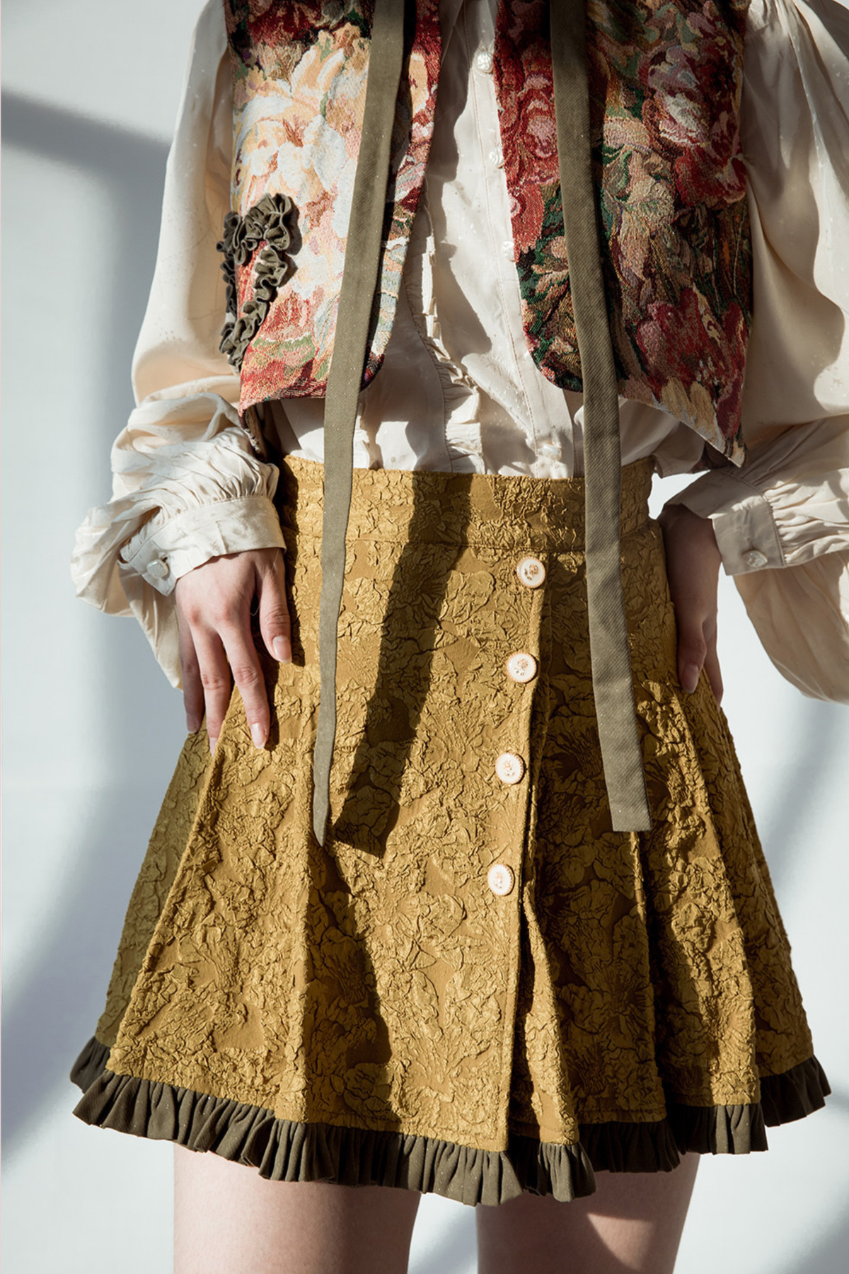 Golden Years Oil Painting Vest + Jacket + Skirt
