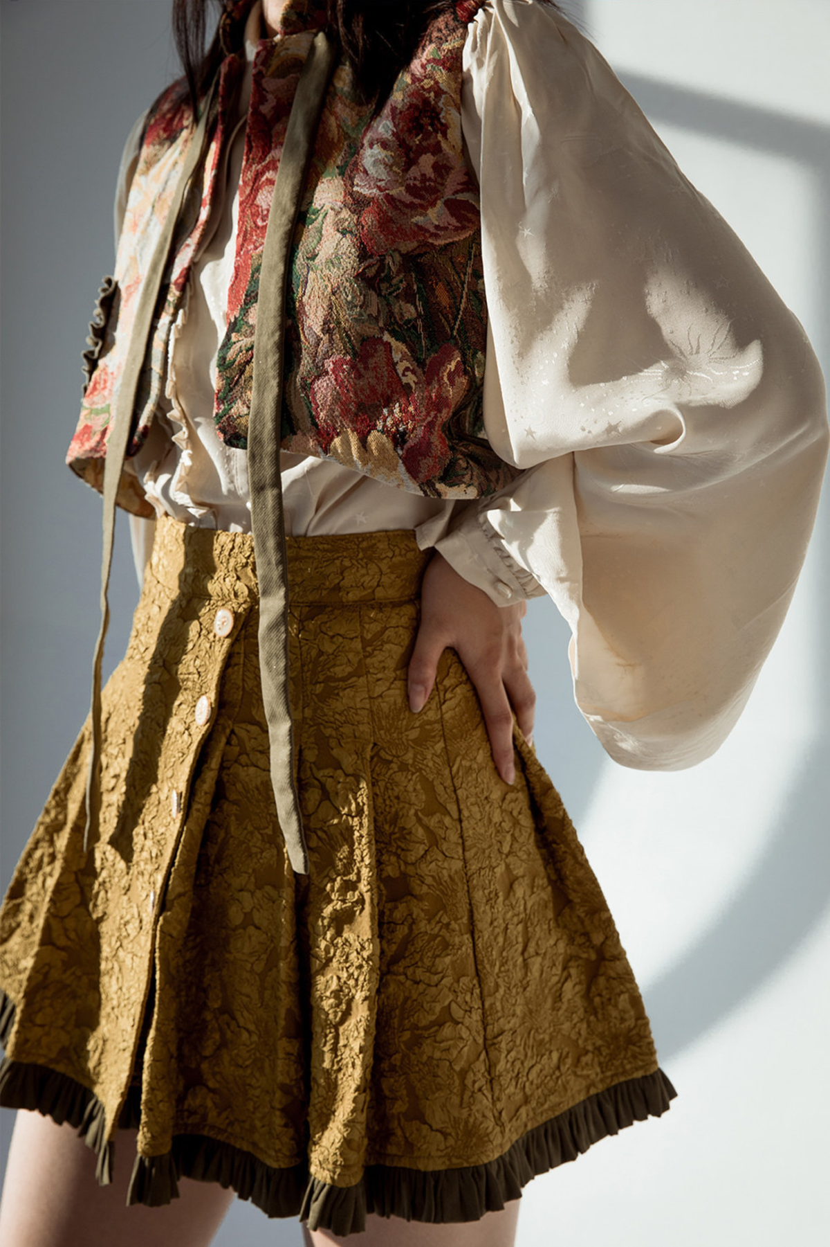 Golden Years Oil Painting Vest + Jacket + Skirt