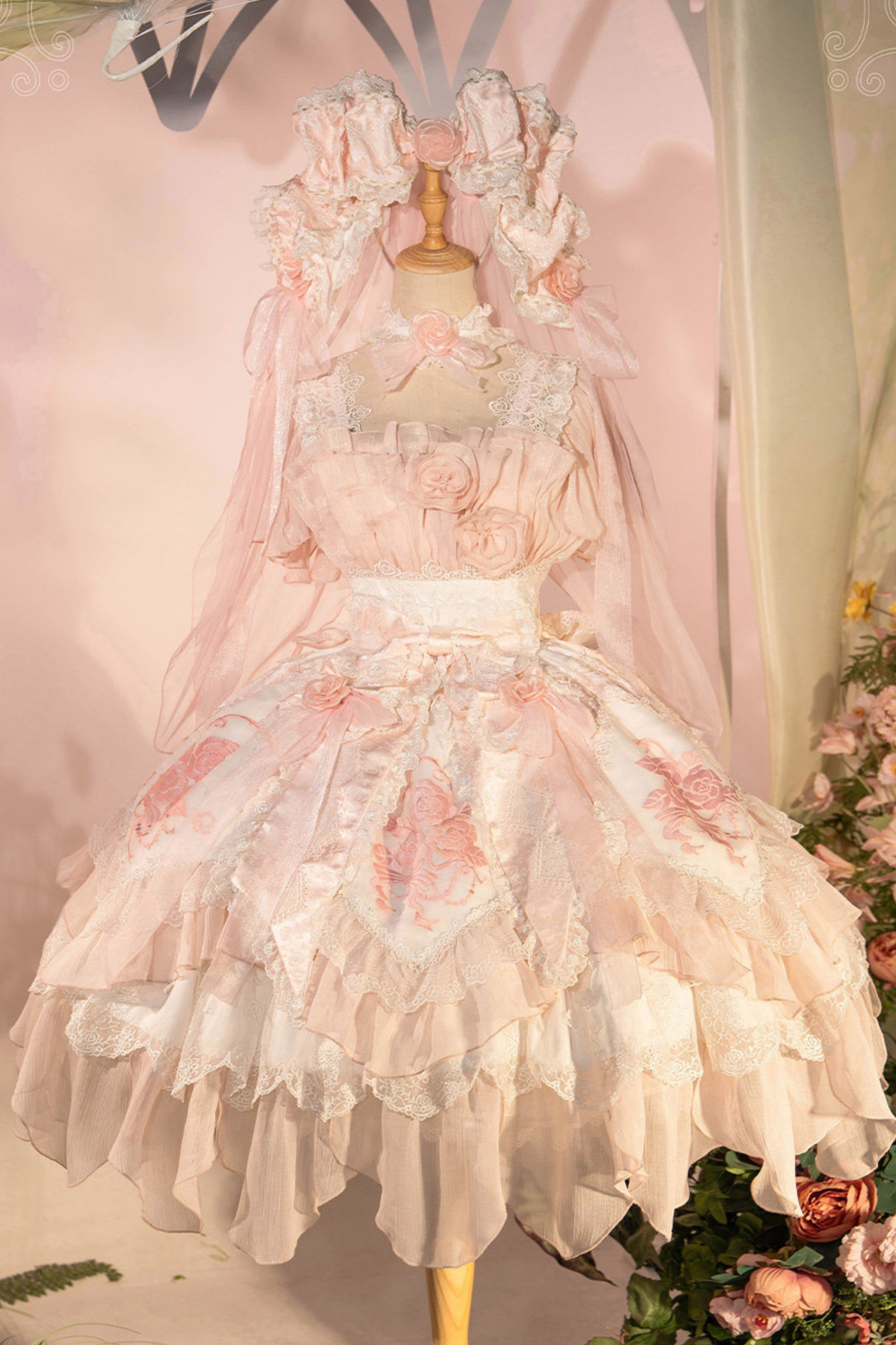 Fairy Princess Lolita Jumper Skirt + Hair Accessories + Sleeves