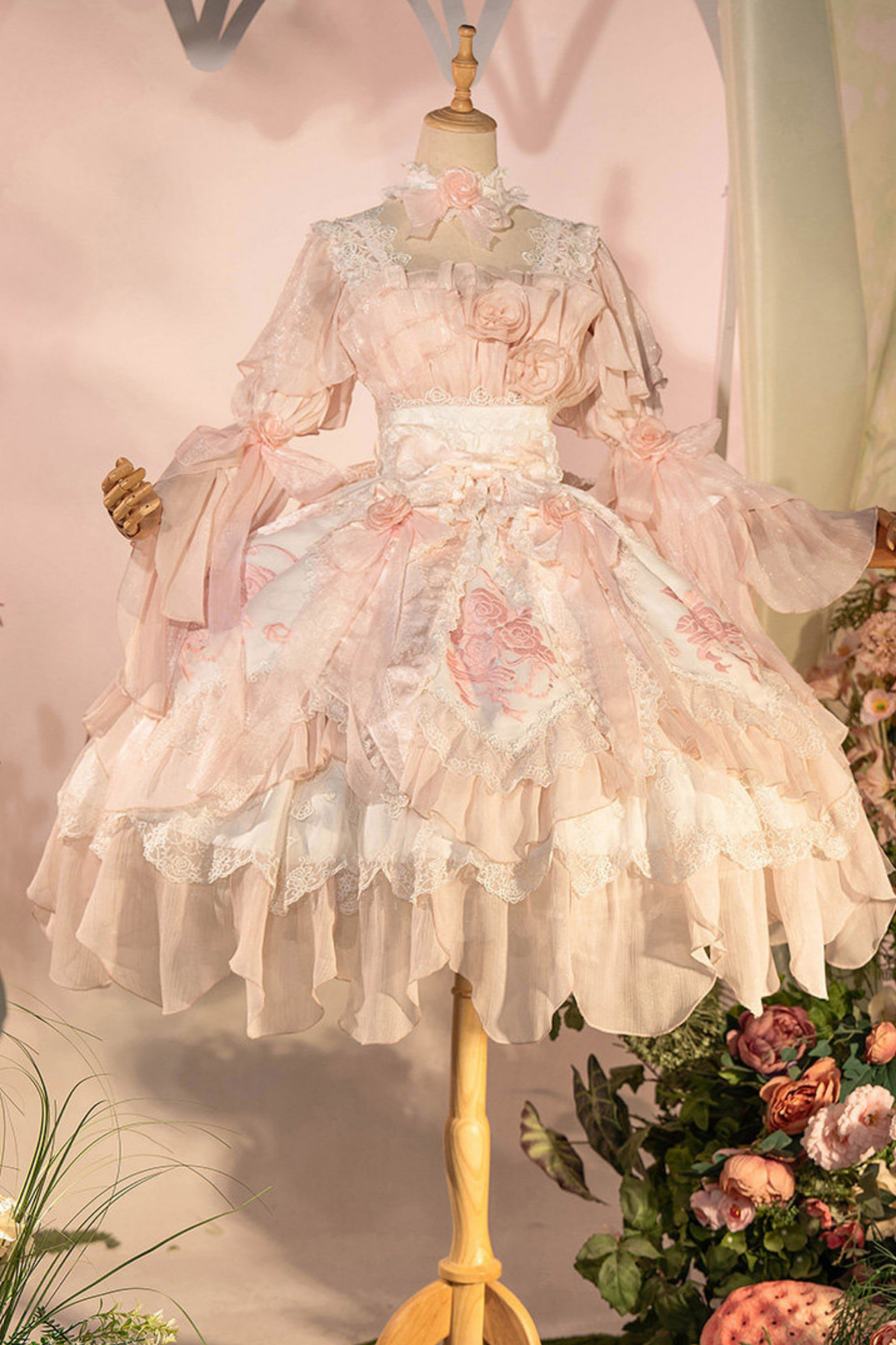 Fairy Princess Lolita Jumper Skirt + Hair Accessories + Sleeves