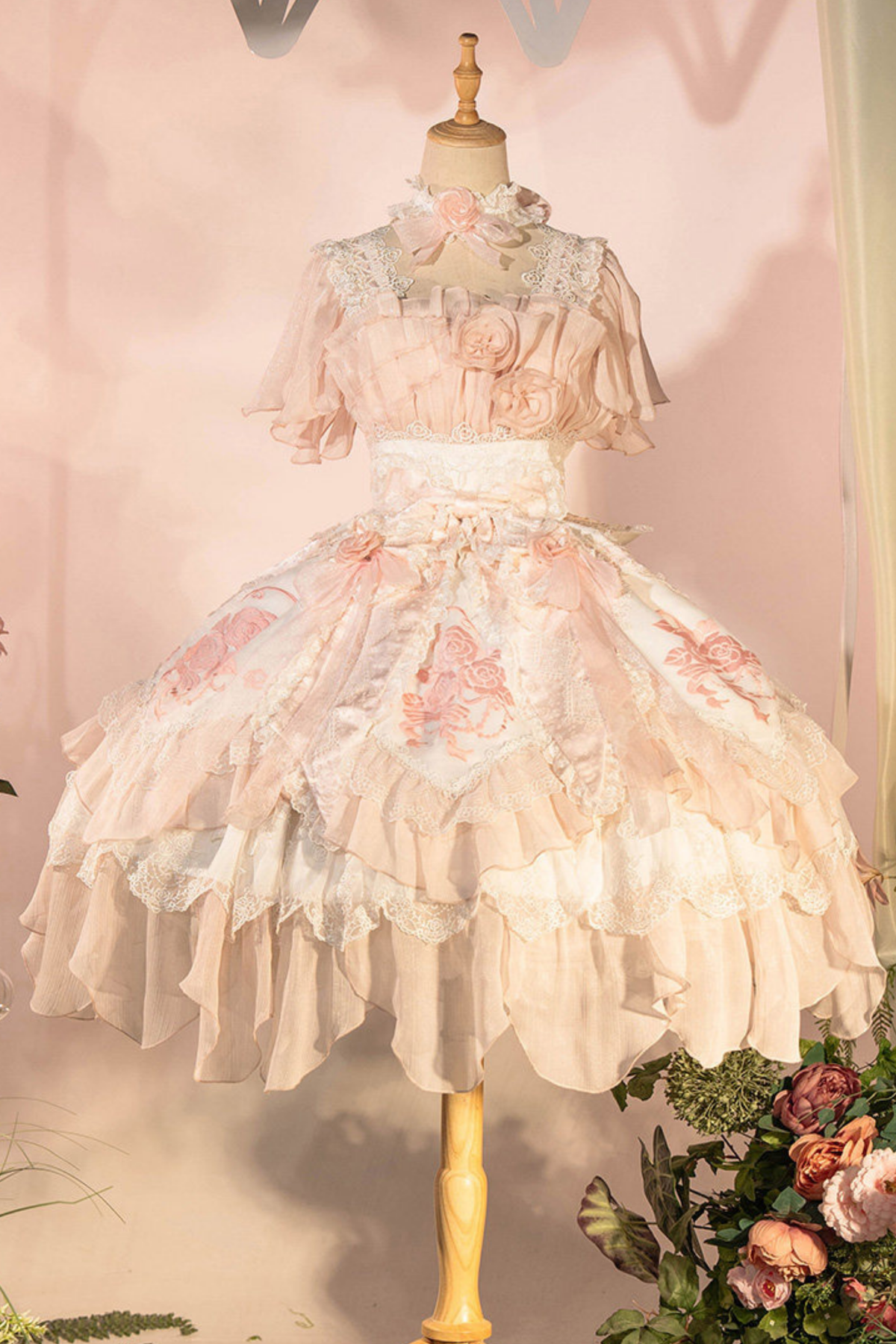 Fairy Princess Lolita Jumper Skirt + Hair Accessories + Sleeves