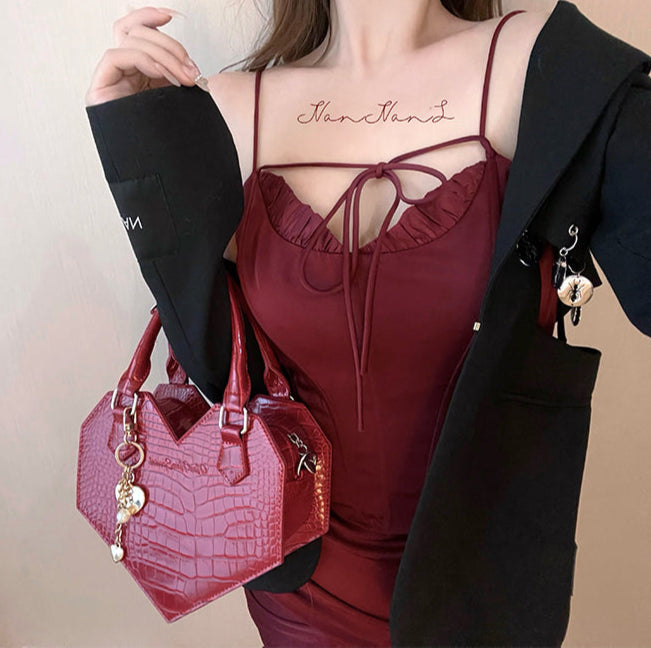 Gothic Love Shape Crossbody Handbag