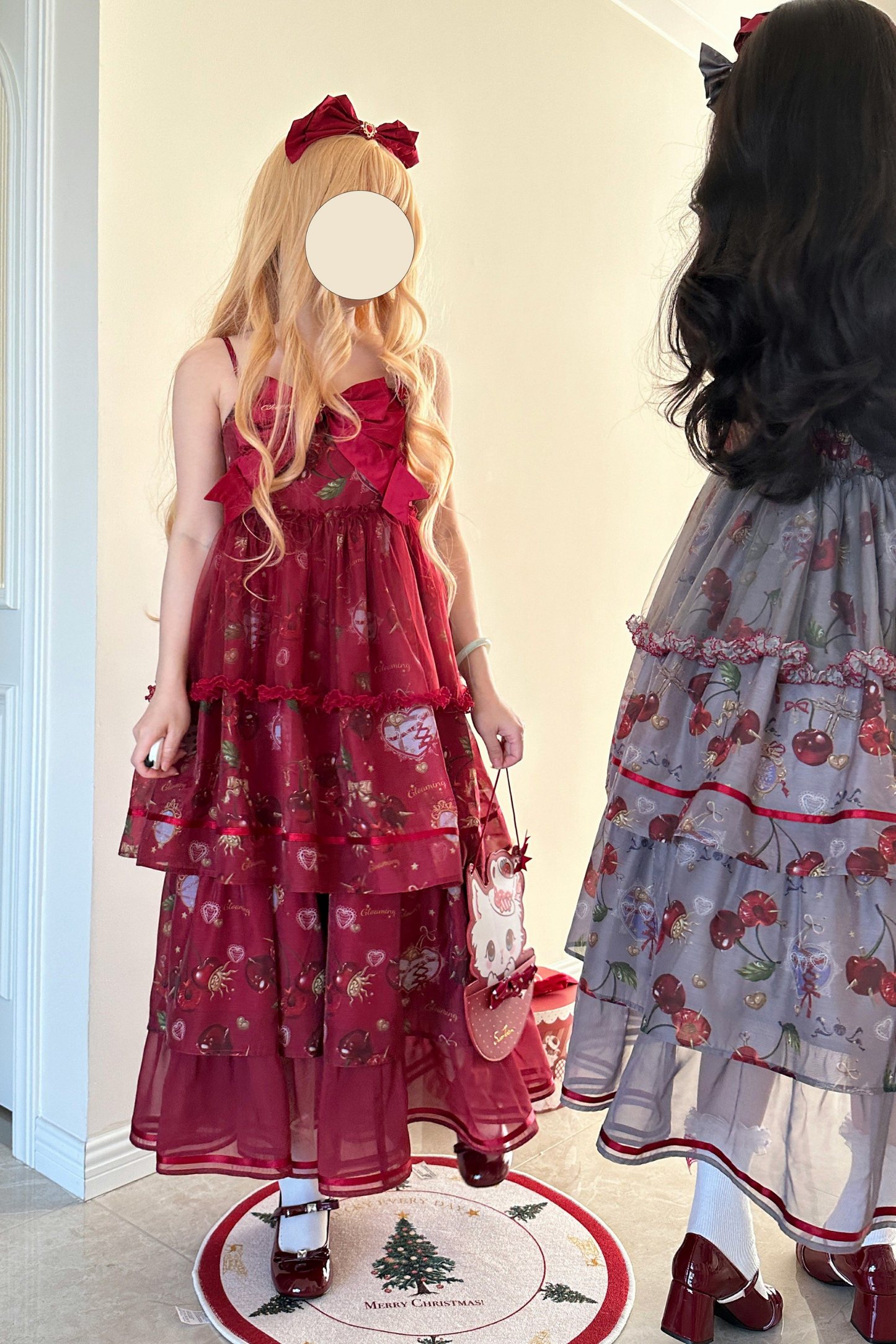 Retro Antique Cherry Sweet Lolita Dress + Jumper Skirt