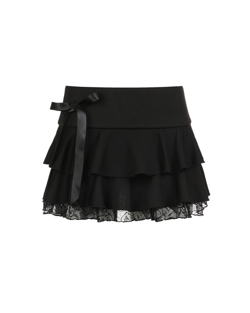 Lace Trimmed Bow Skirt