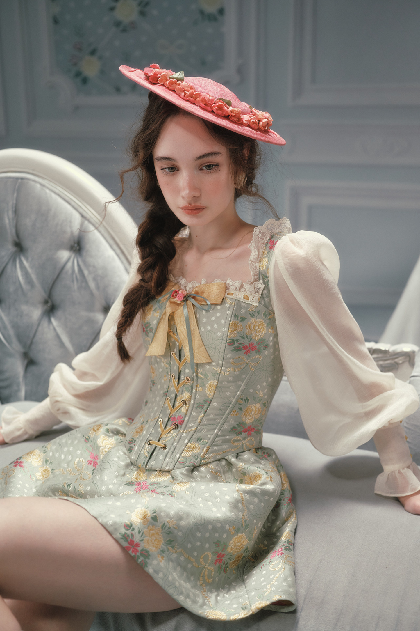 Lace Retro Fishbone Dress
