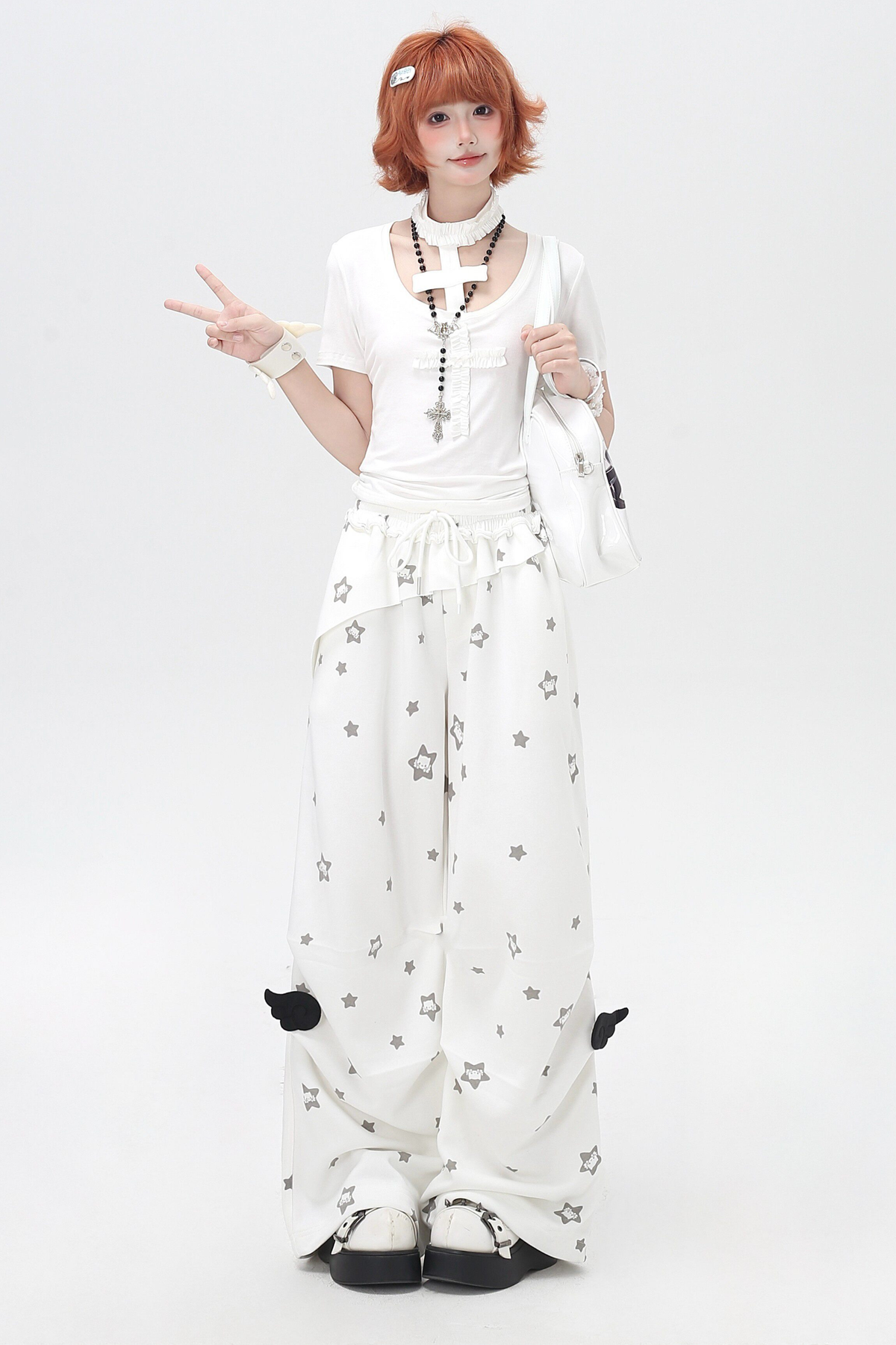 Star Print House Loose Casual Straight Sweatpants