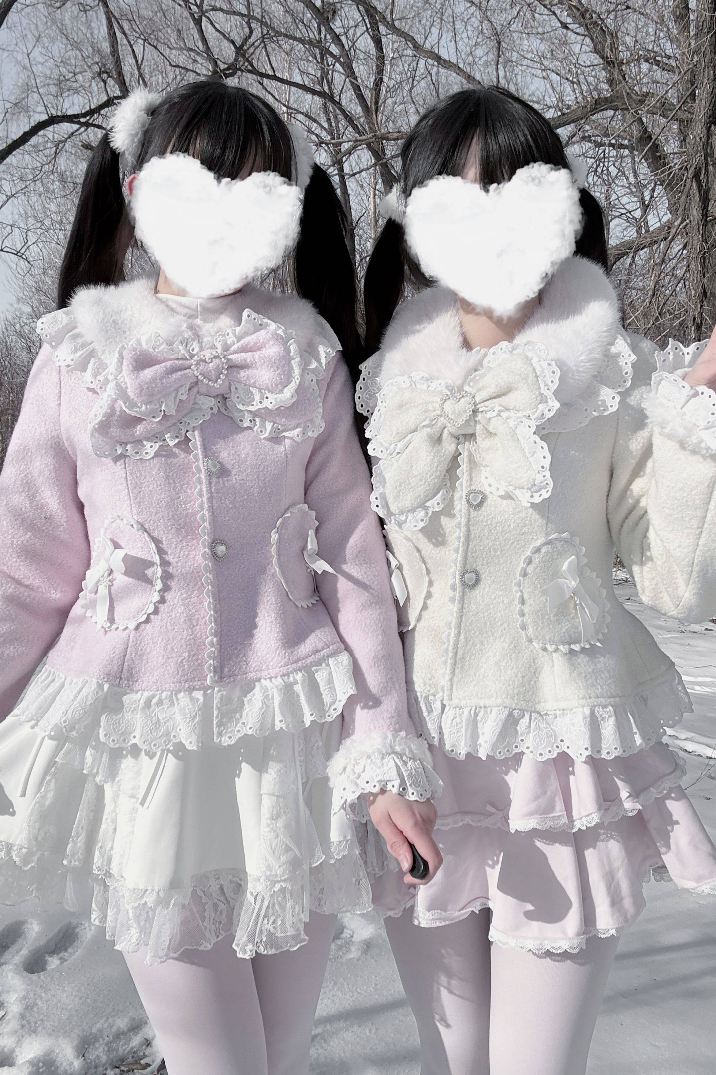 Lace Ribbon Slim Sweet Coat