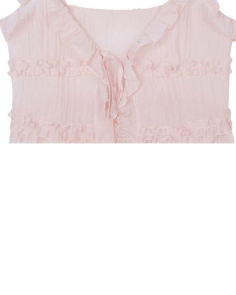 Pink Layered Lace Translucent Sweet Coquette Top