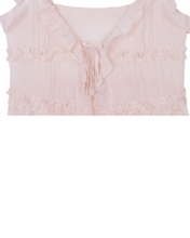 Load image into Gallery viewer, Pink Layered Lace Translucent Sweet Coquette Top
