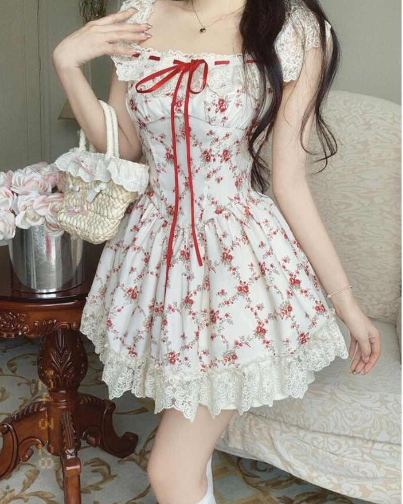 Floral Sweet First Love Summer Coquette Dress