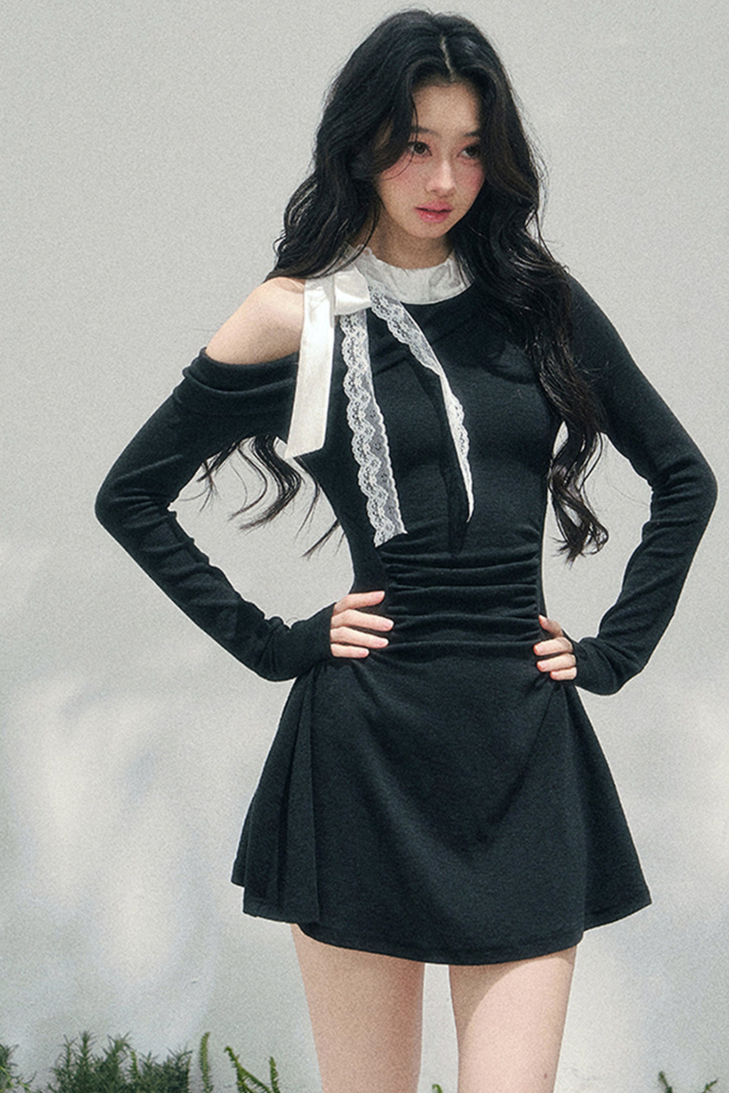 French Lace Off-Shoulder Dress