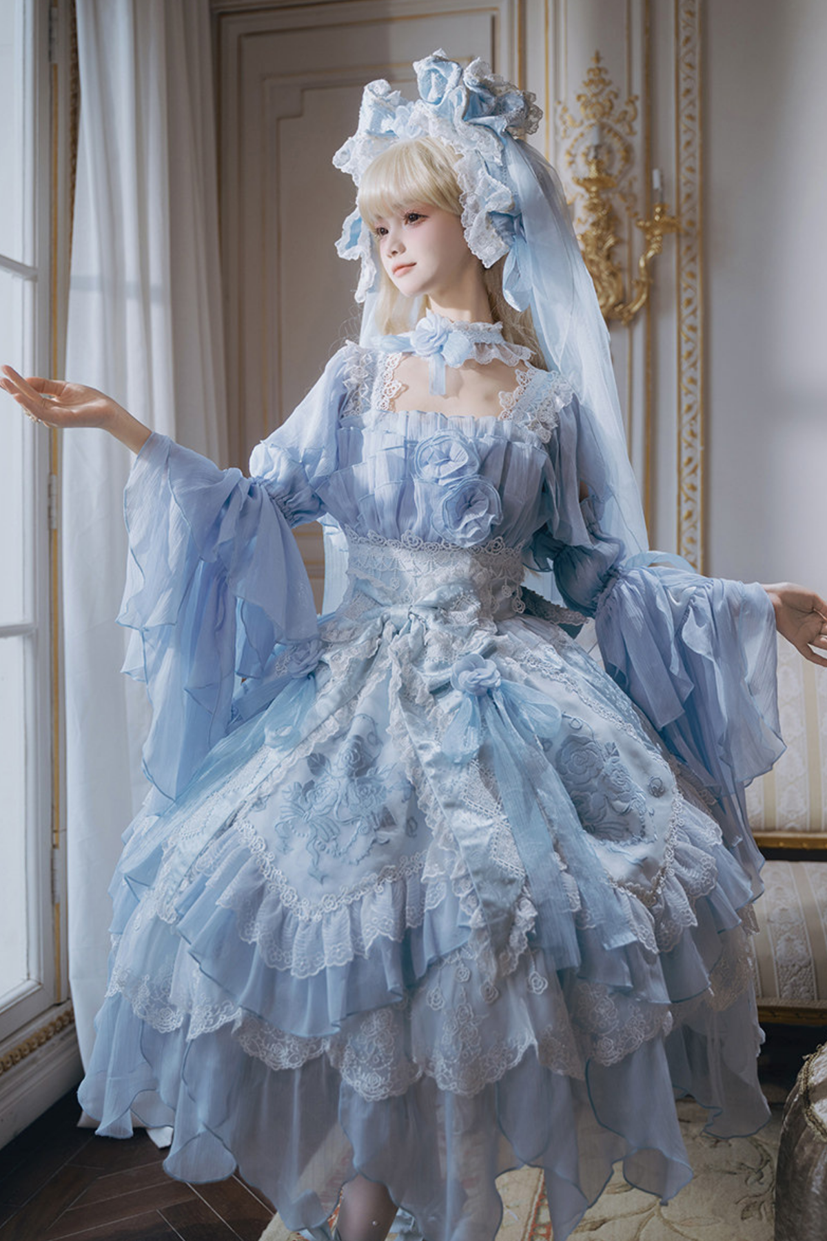 Fairy Princess Lolita Jumper Skirt + Hair Accessories + Sleeves