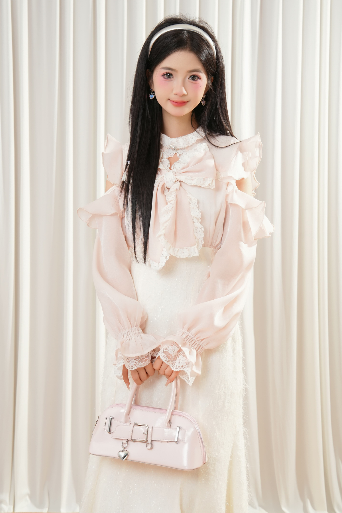 Beige Off-Shoulder Ruffle Dress