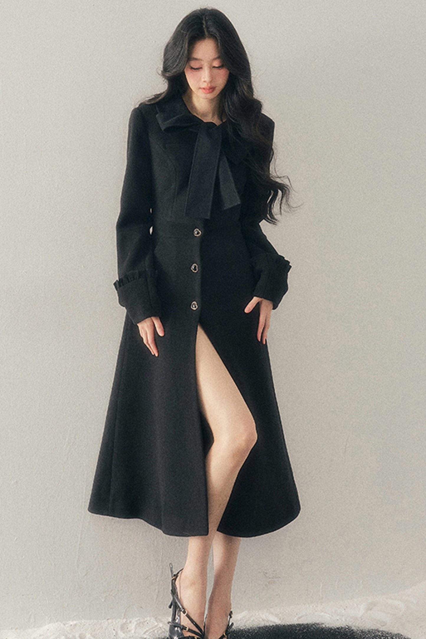 Hepburn Chic Long Coat
