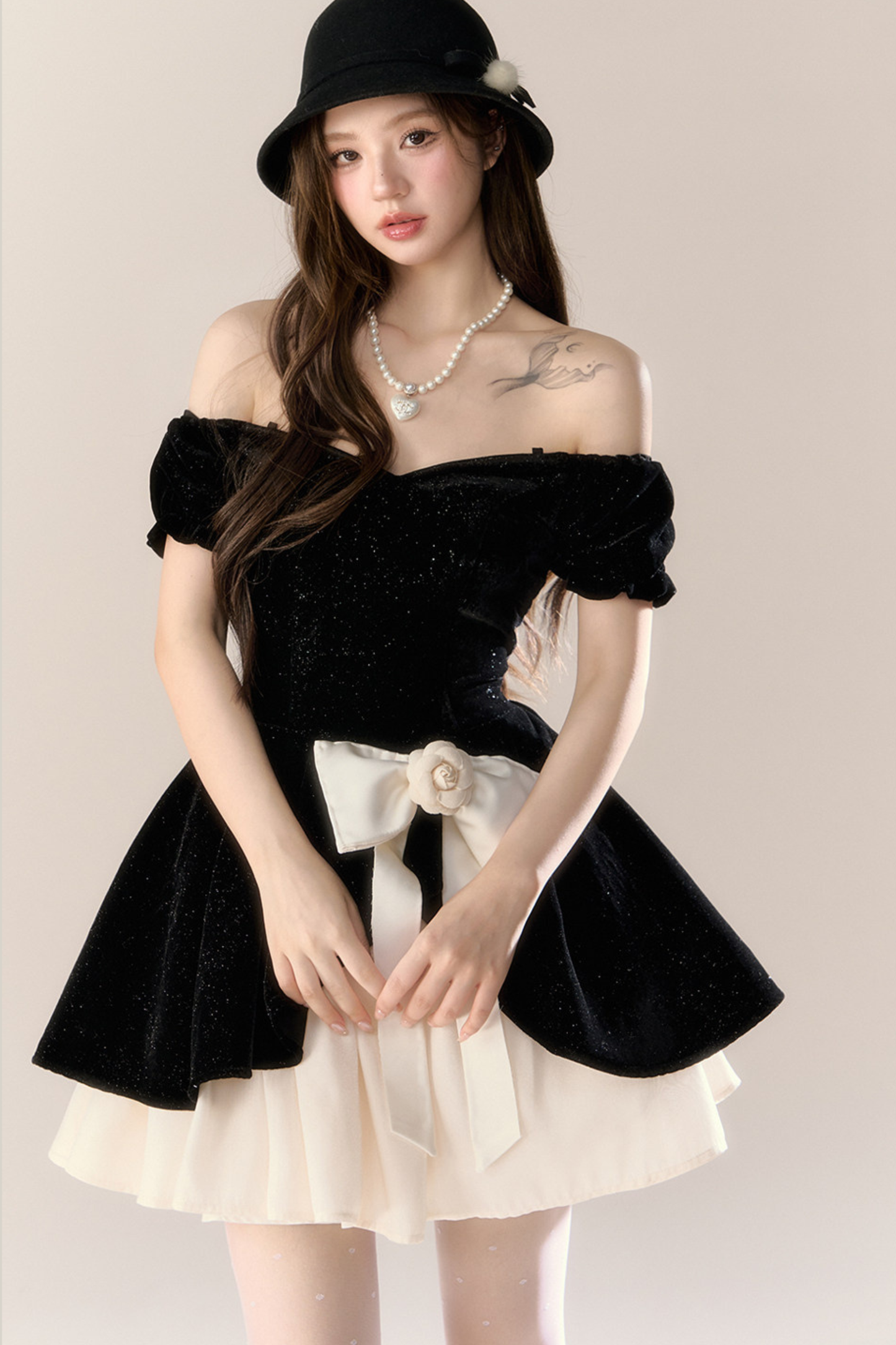 Velvet Chic Girly French Banquet Dress