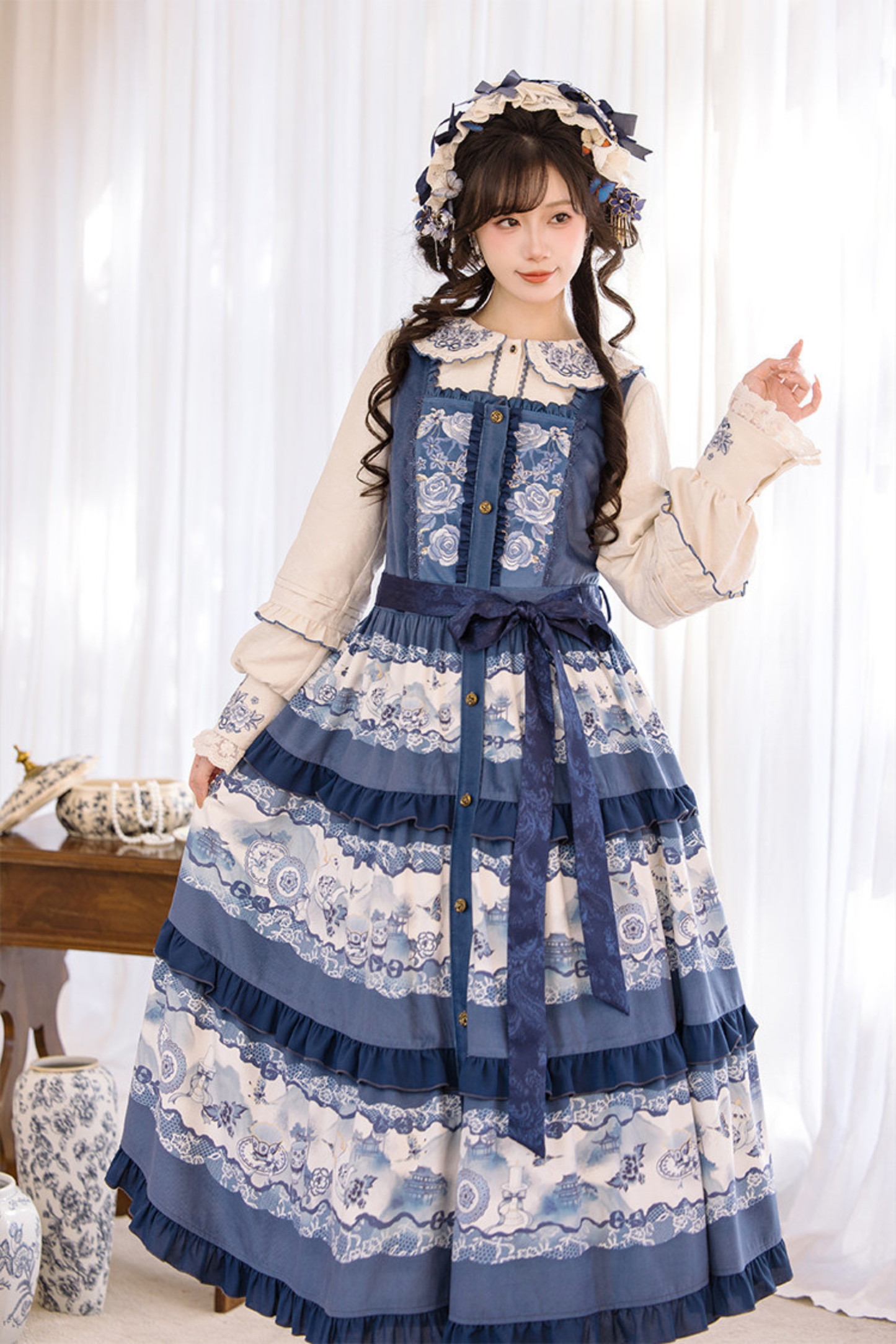 Snow Covered Celadon Vest Dress
