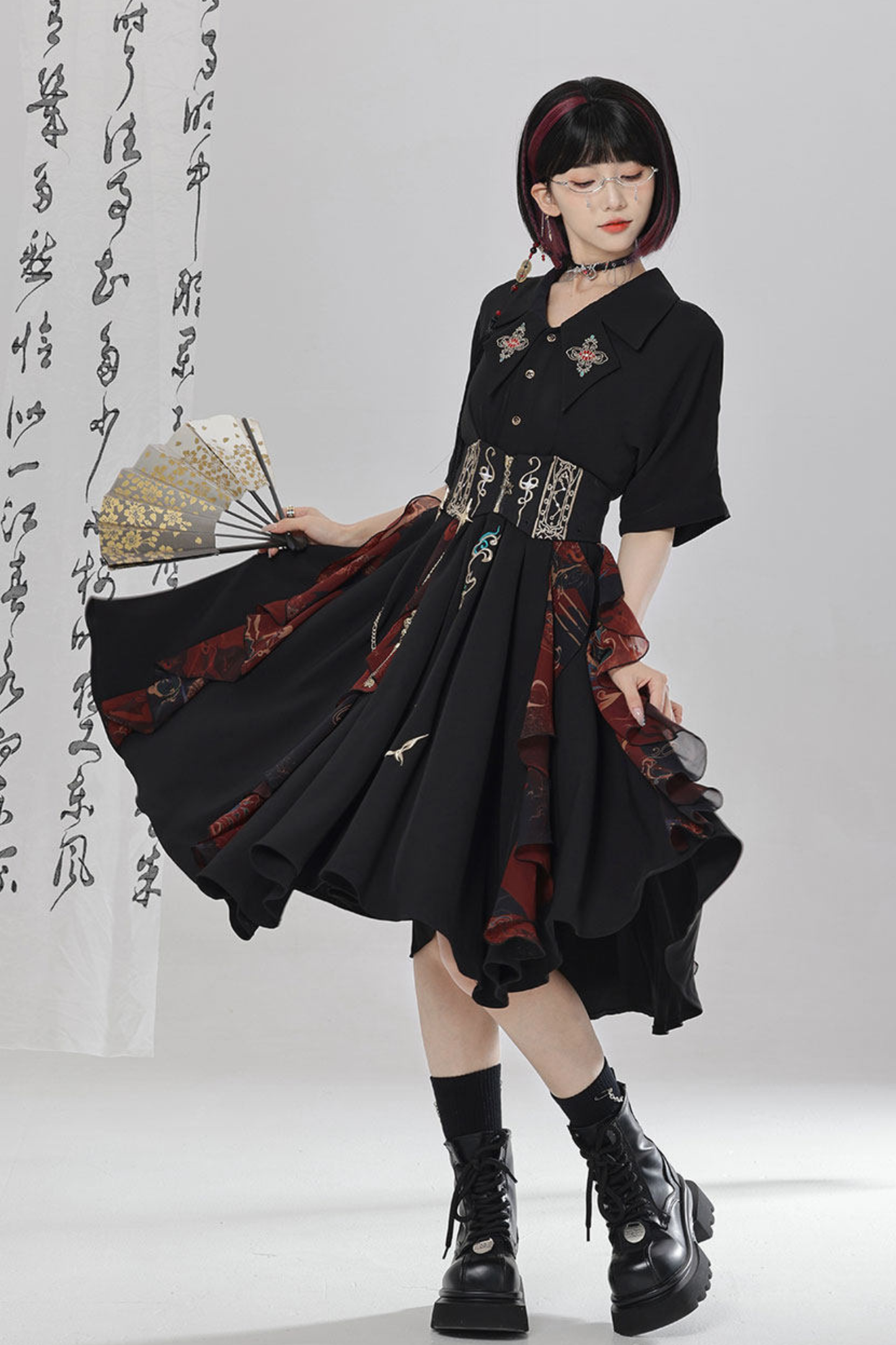 Chinese Embroidery Dress + Belt + Girdle